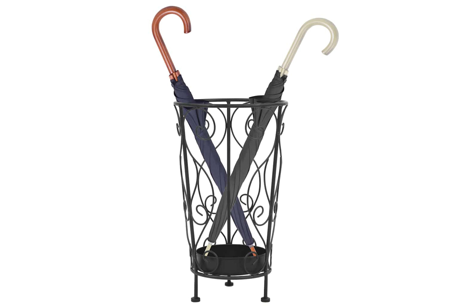 vidaXL 245932 Umbrella Stand Vintage Style Metal 26x46cm Black-3