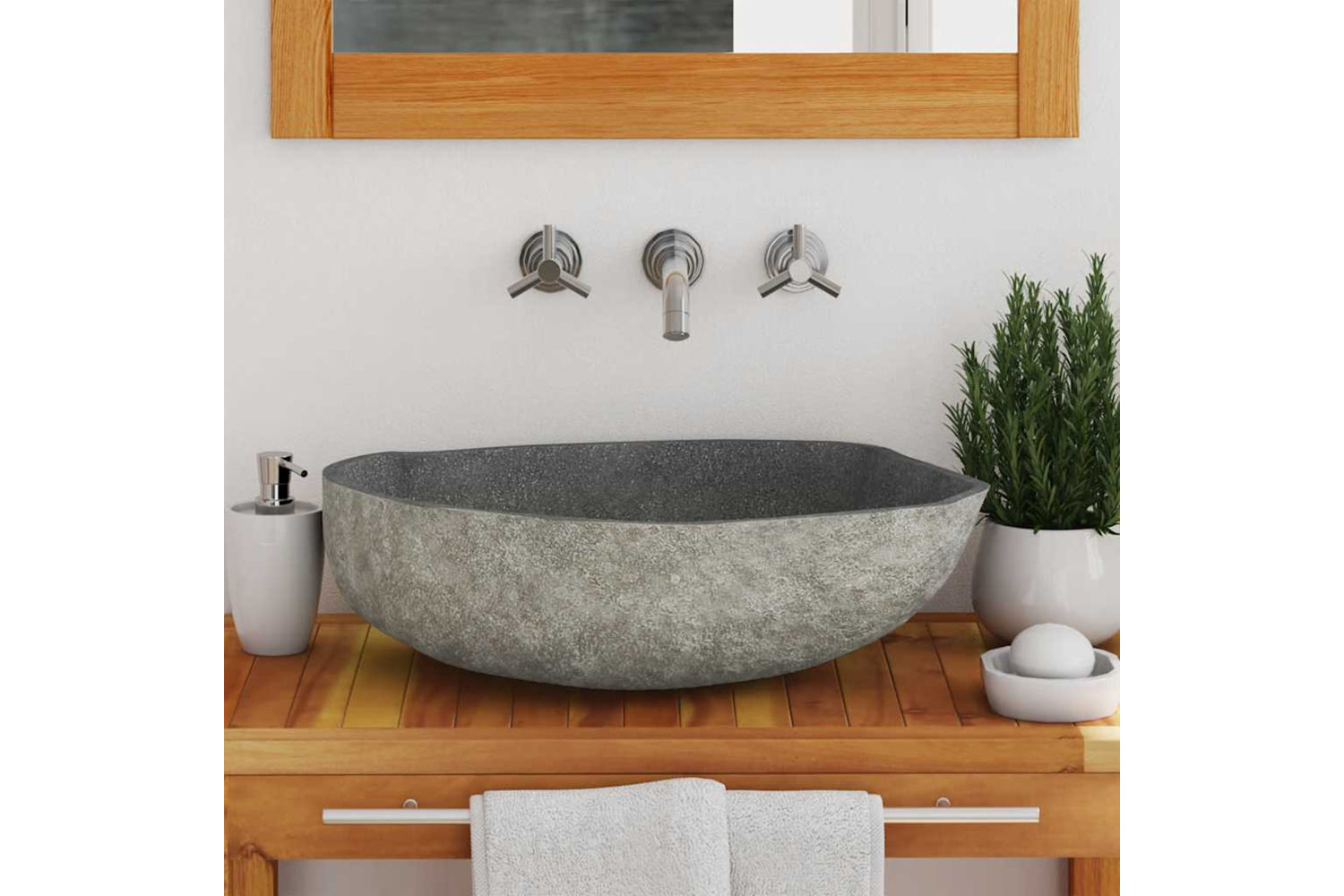 Vidaxl Basin River Stone Oval (45-53)x(34-41) Cm-2