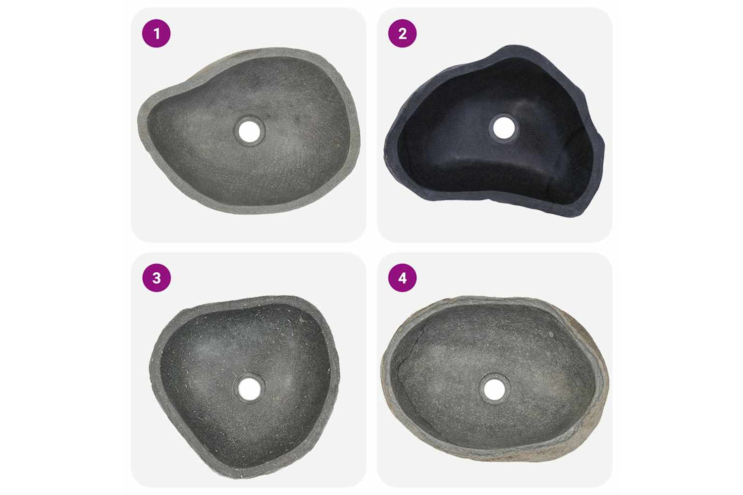 Vidaxl Basin River Stone Oval (37-46)x(29-36) Cm-5