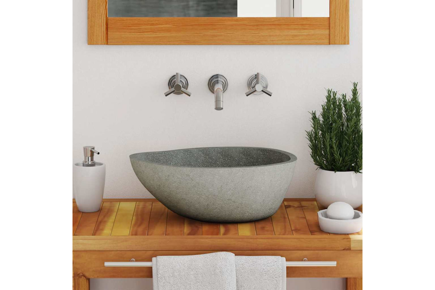 Vidaxl Basin River Stone Oval (37-46)x(29-36) Cm-2