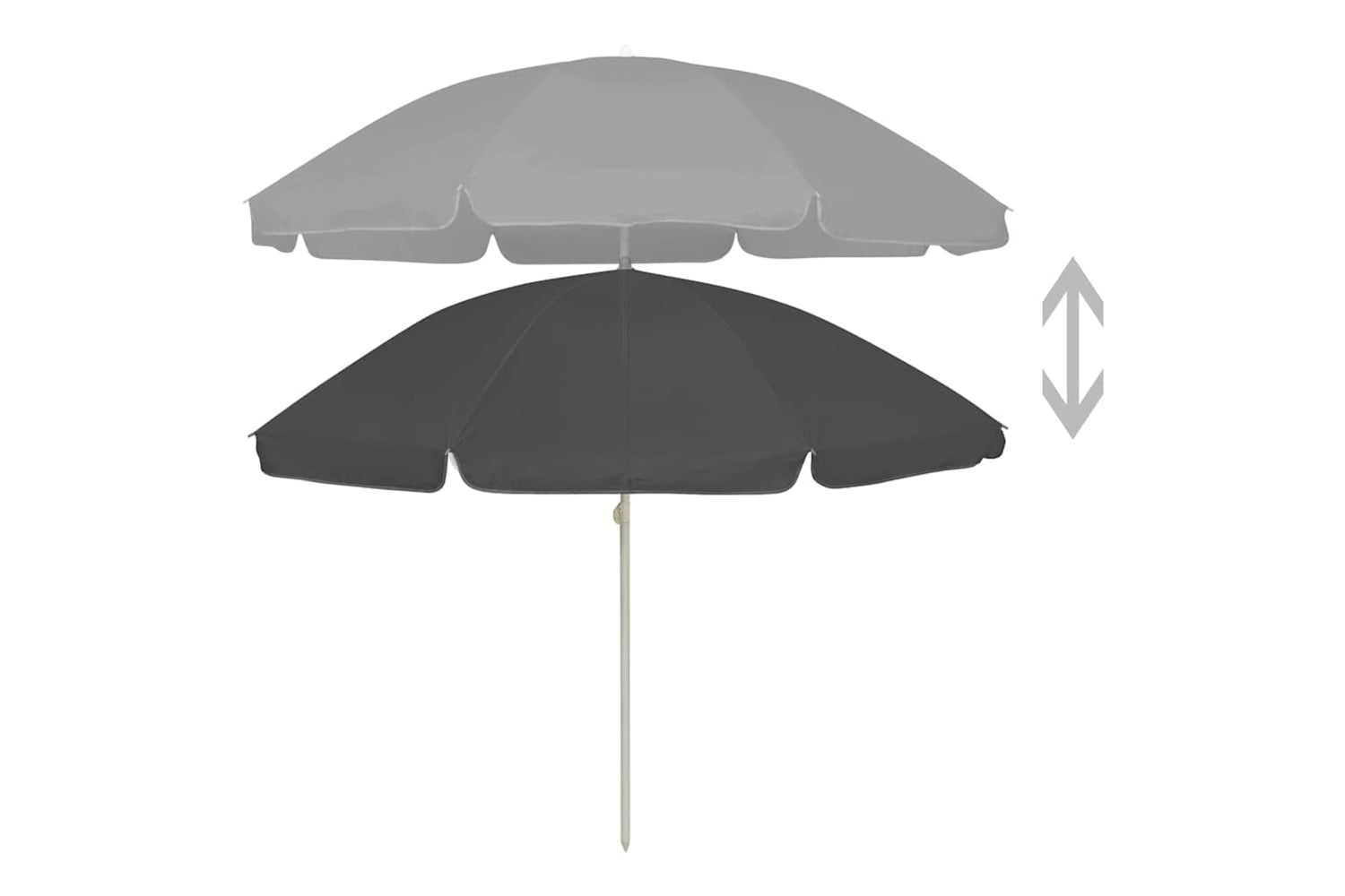 vidaXL 314706 Beach Umbrella Anthracite 240cm-2