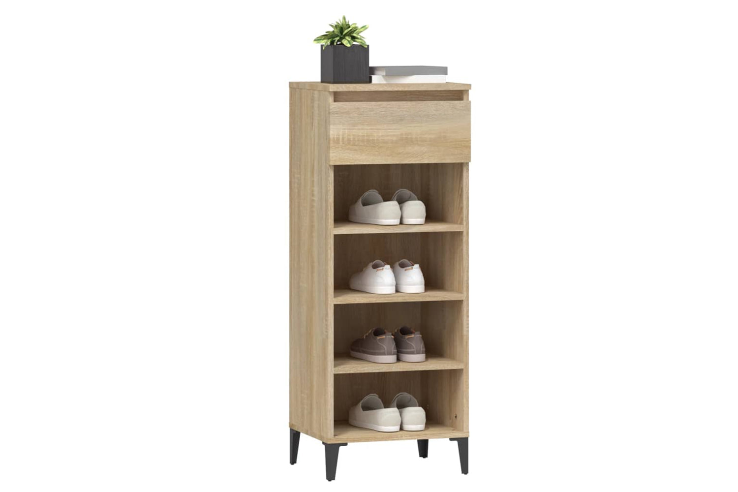 vidaXL 819783 Shoe Rack Sonoma Oak 40x36x105cm Engineered Wood-3