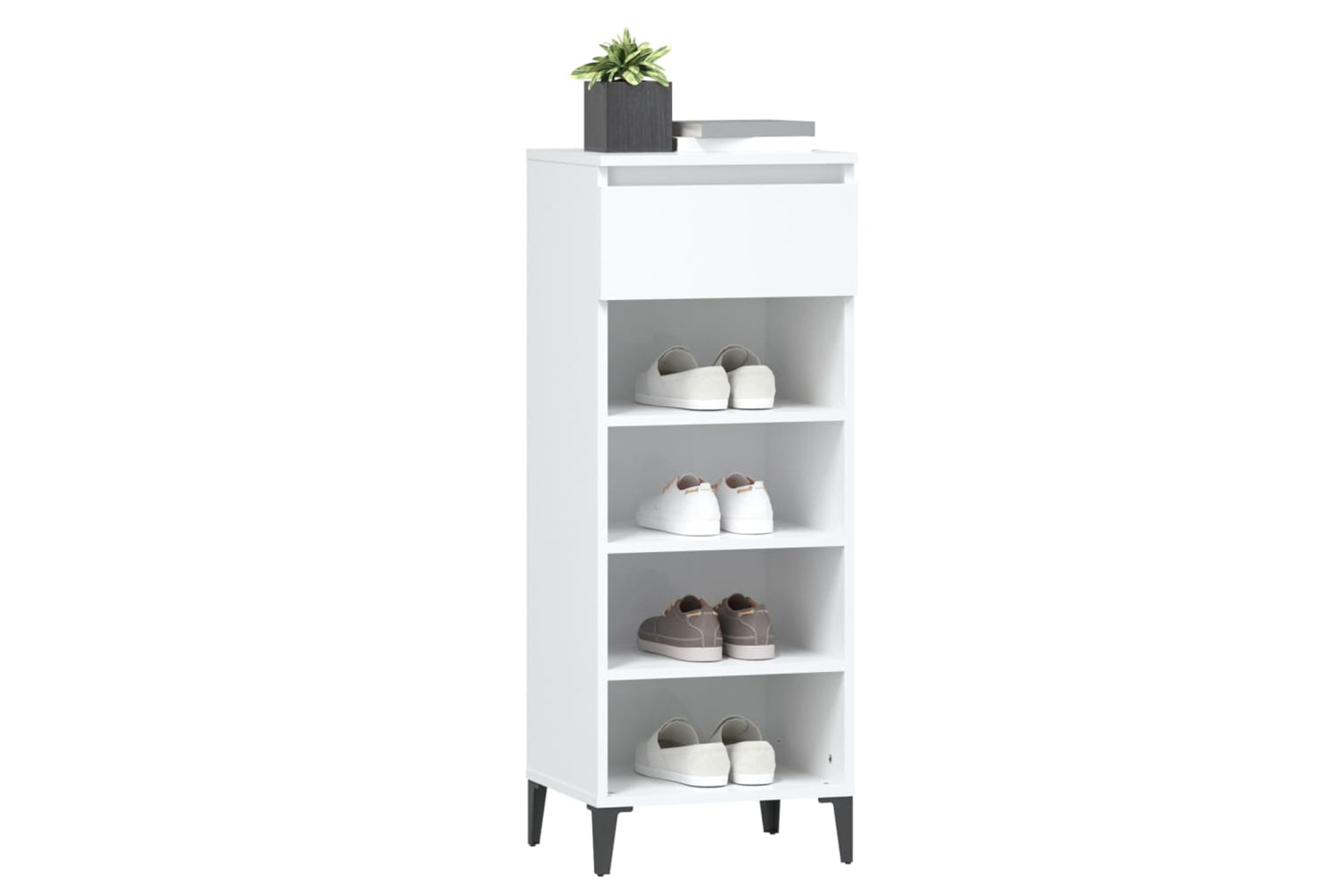 vidaXL 819780 Shoe Rack White 40x36x105cm Engineered Wood-3