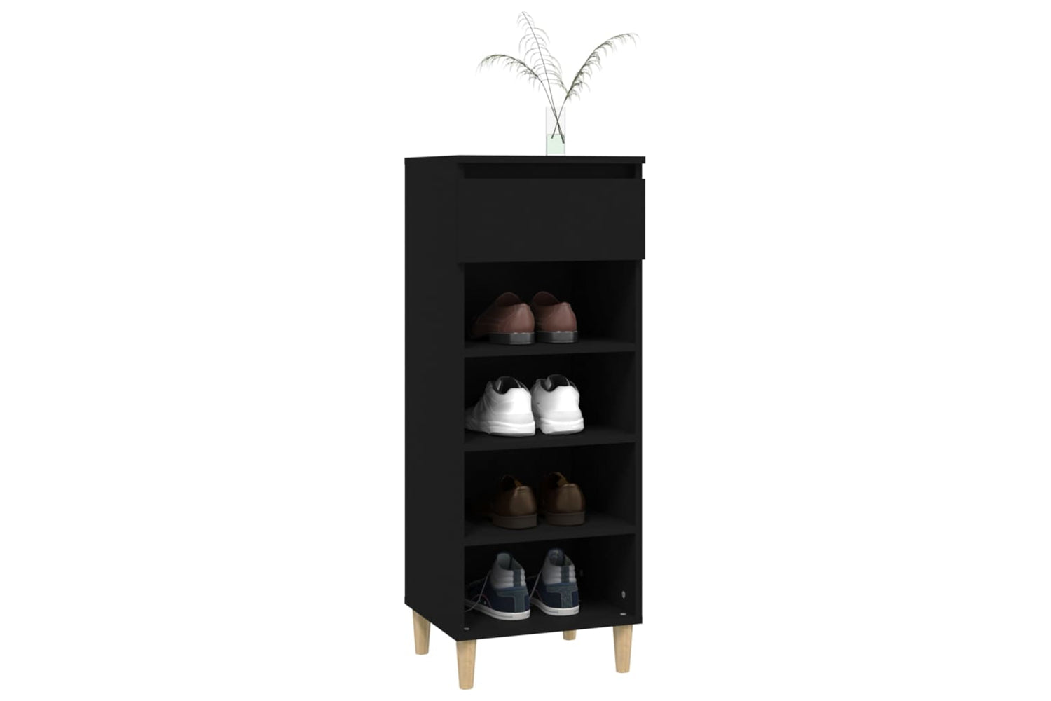 vidaXL 819773 Shoe Cabinet Black 40x36x105cm Engineered Wood-7