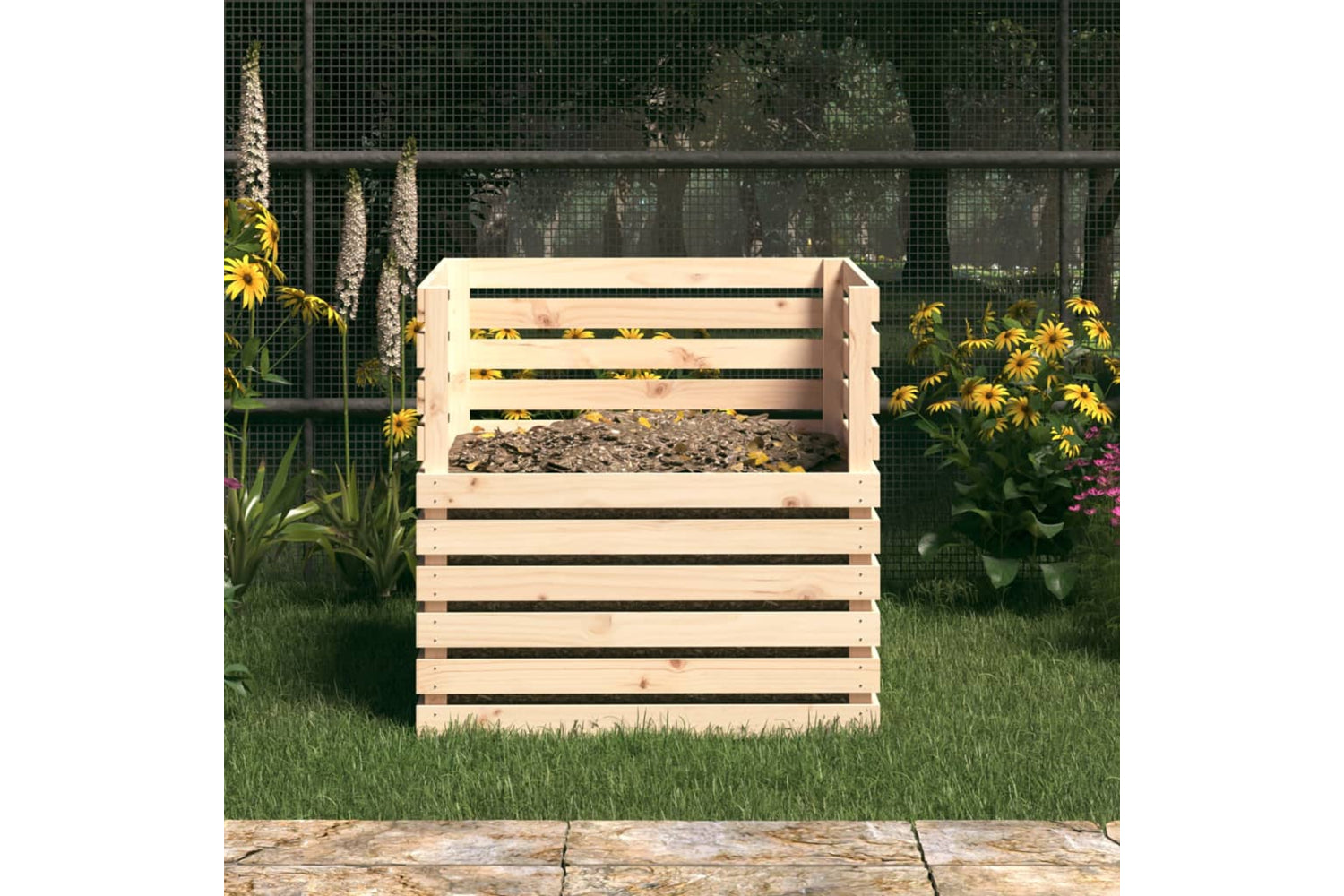 vidaXL 822187 Composter 80x80x78cm Solid Wood Pine-2