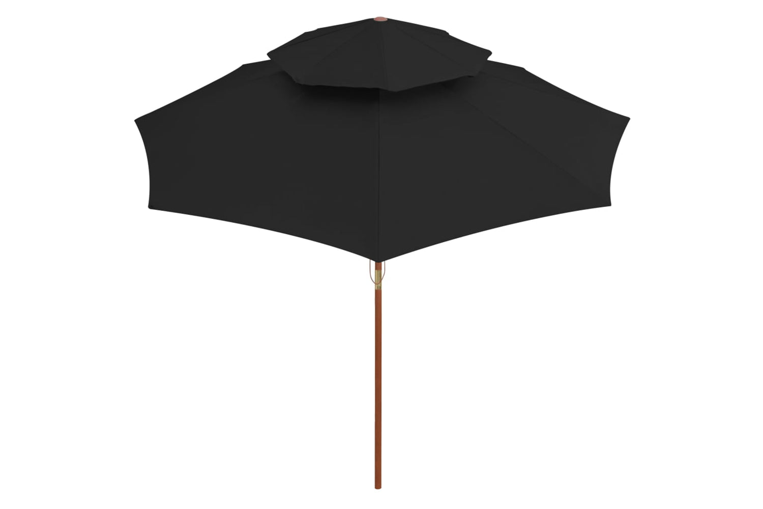 vidaXL 313766 Double Decker Parasol With Wooden Pole Black 270cm-3
