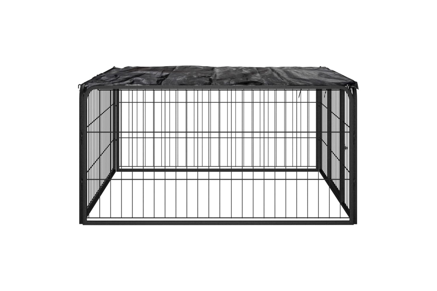 vidaXL 171795 Dog Playpen 4 Panels Black 100x50cm Powder-coated Steel-3