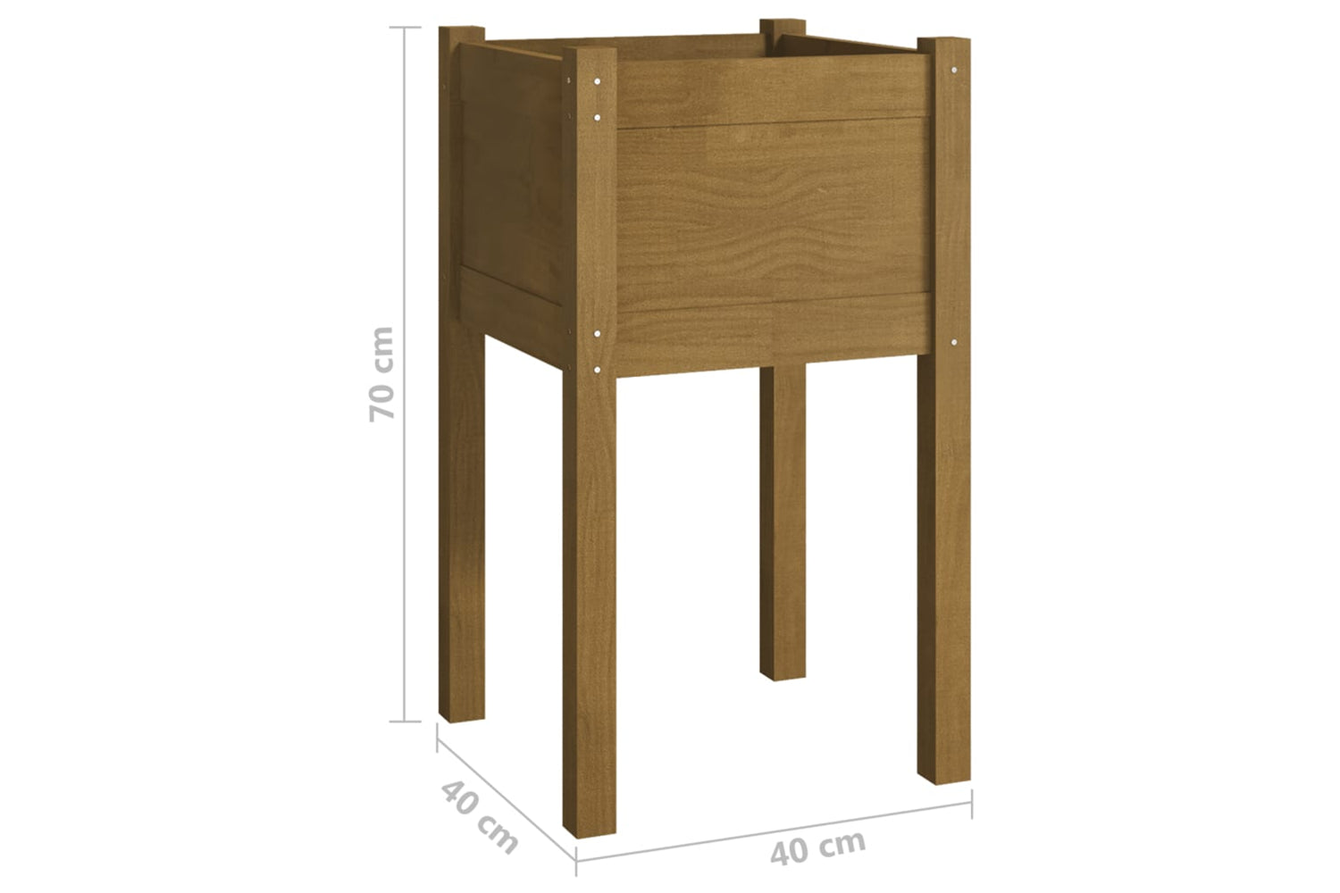 vidaXL 810796 Garden Planters 2 Pcs Honey Brown 40x40x70cm Solid Pinewood-7