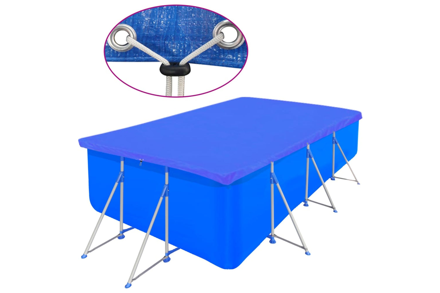 vidaXL 3082803 Pool Covers 2 Pcs Pe Rectangular 90 G/sqm 394x207cm-3