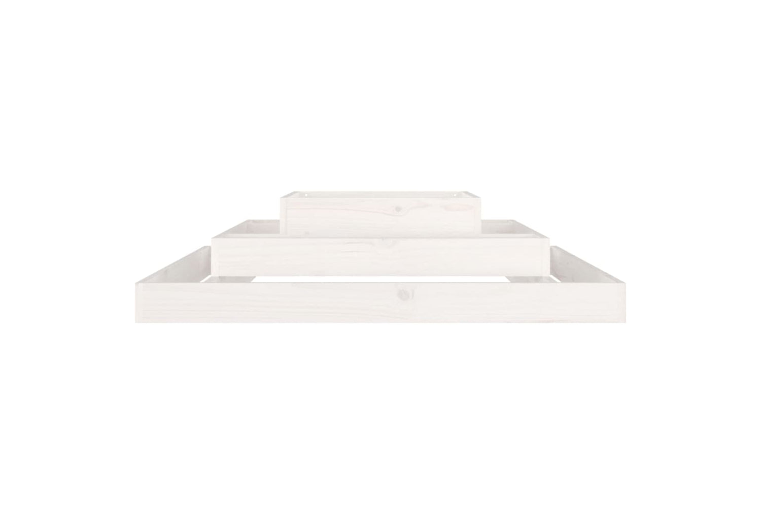 vidaXL 823872 Planter White 110x110x27cm Solid Wood Pine-3