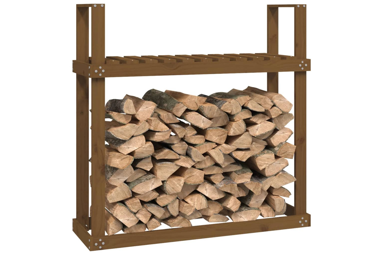vidaXL 823860 Firewood Rack Honey Brown 110x35x108.5cm Solid Wood Pine-3