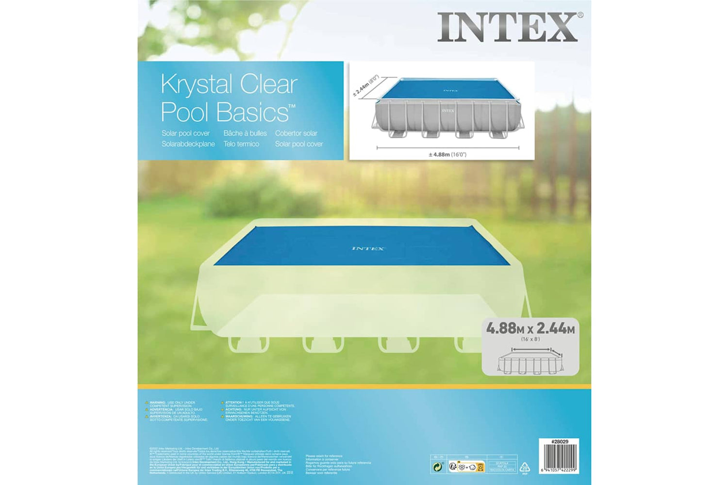 Intex 93305 Intex Solar Pool Cover Blue 476x234 Cm Polyethylene-3