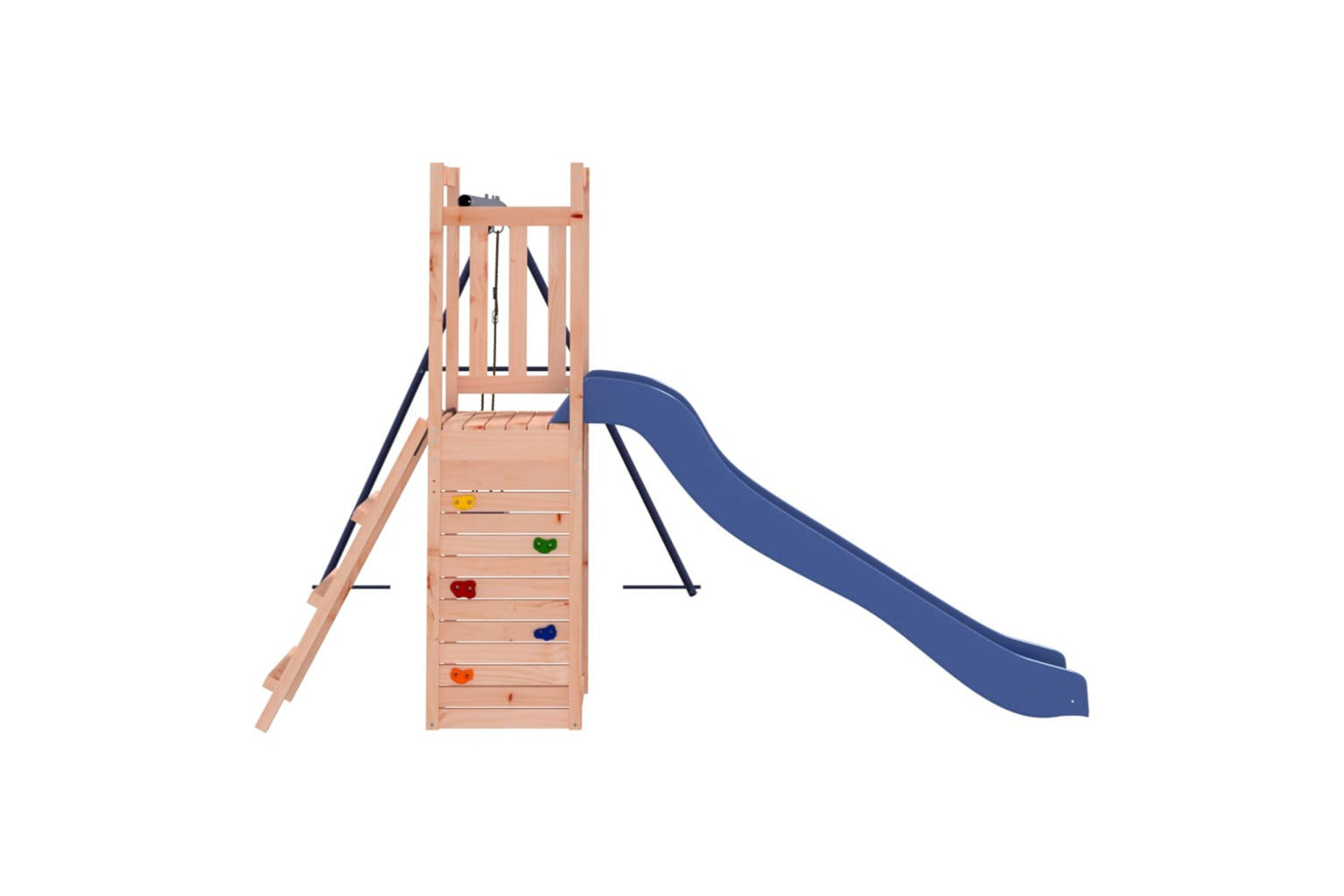 Vidaxl 3155925 Playhouse With Slide Swing Rockwall Solid Wood Douglas-4