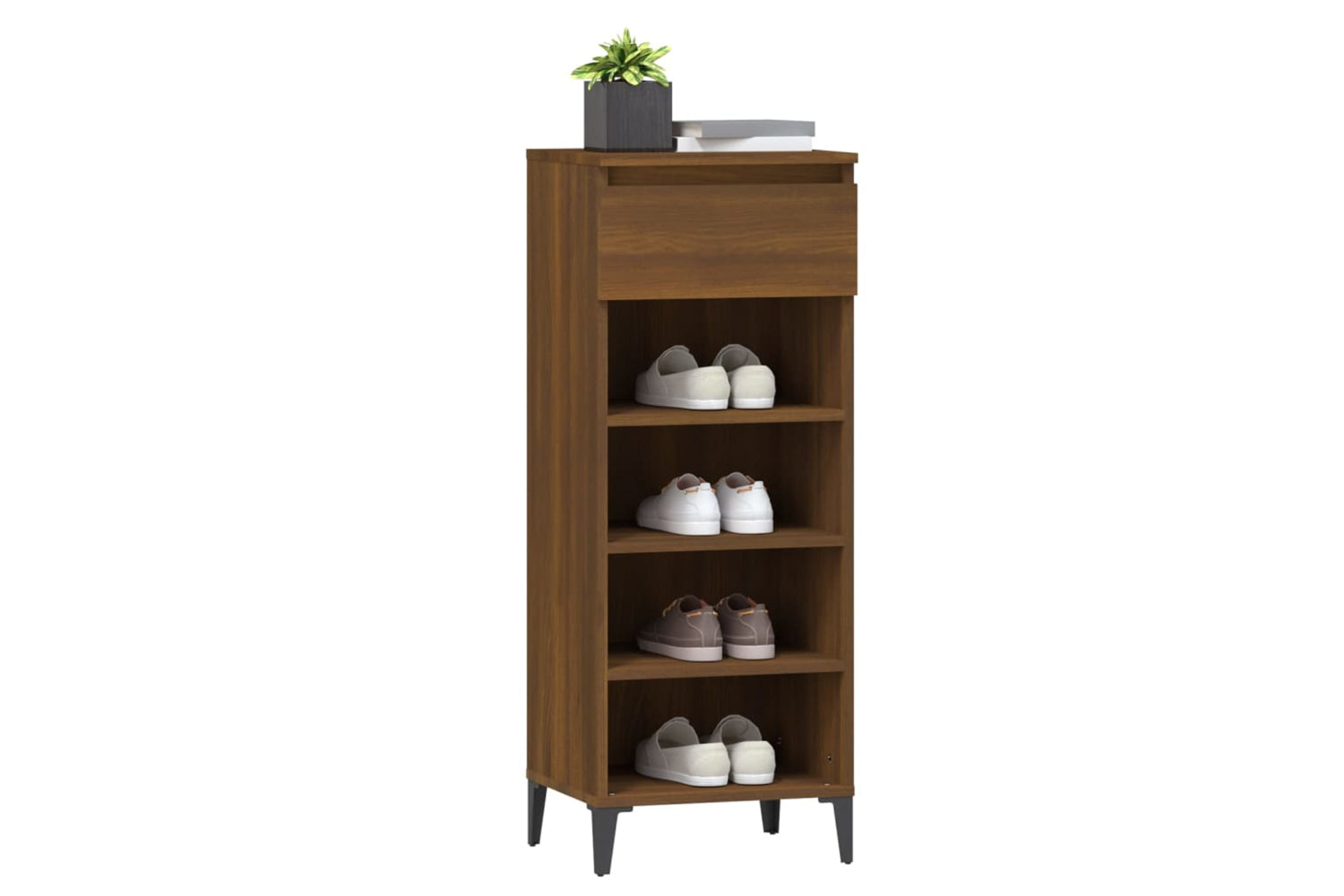 vidaXL 819787 Shoe Rack Brown Oak 40x36x105cm Engineered Wood-3