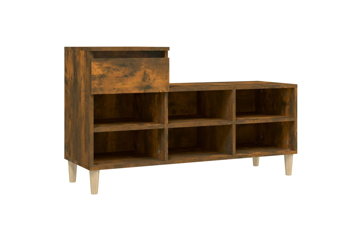 vidaXL 821209 Shoe Cabinet Smoked Oak 102x36x60cm Engineered Wood