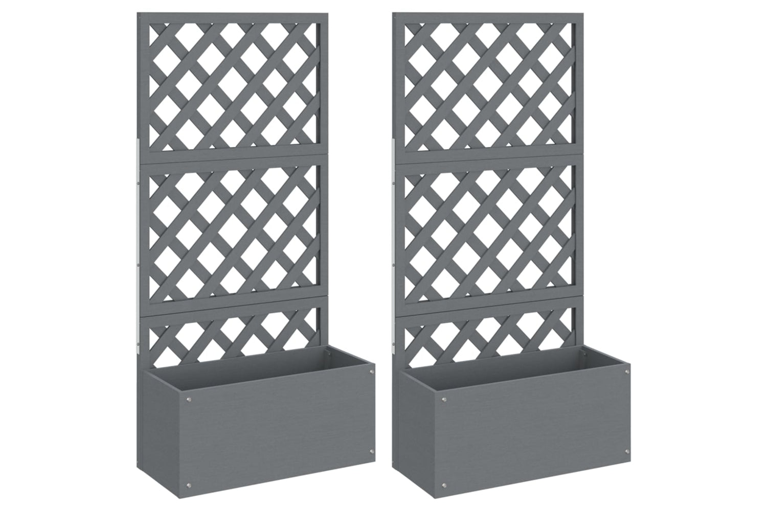 vidaXL 3154899 Trellis Planters 2 Pcs Grey 65x33x135cm Wpc