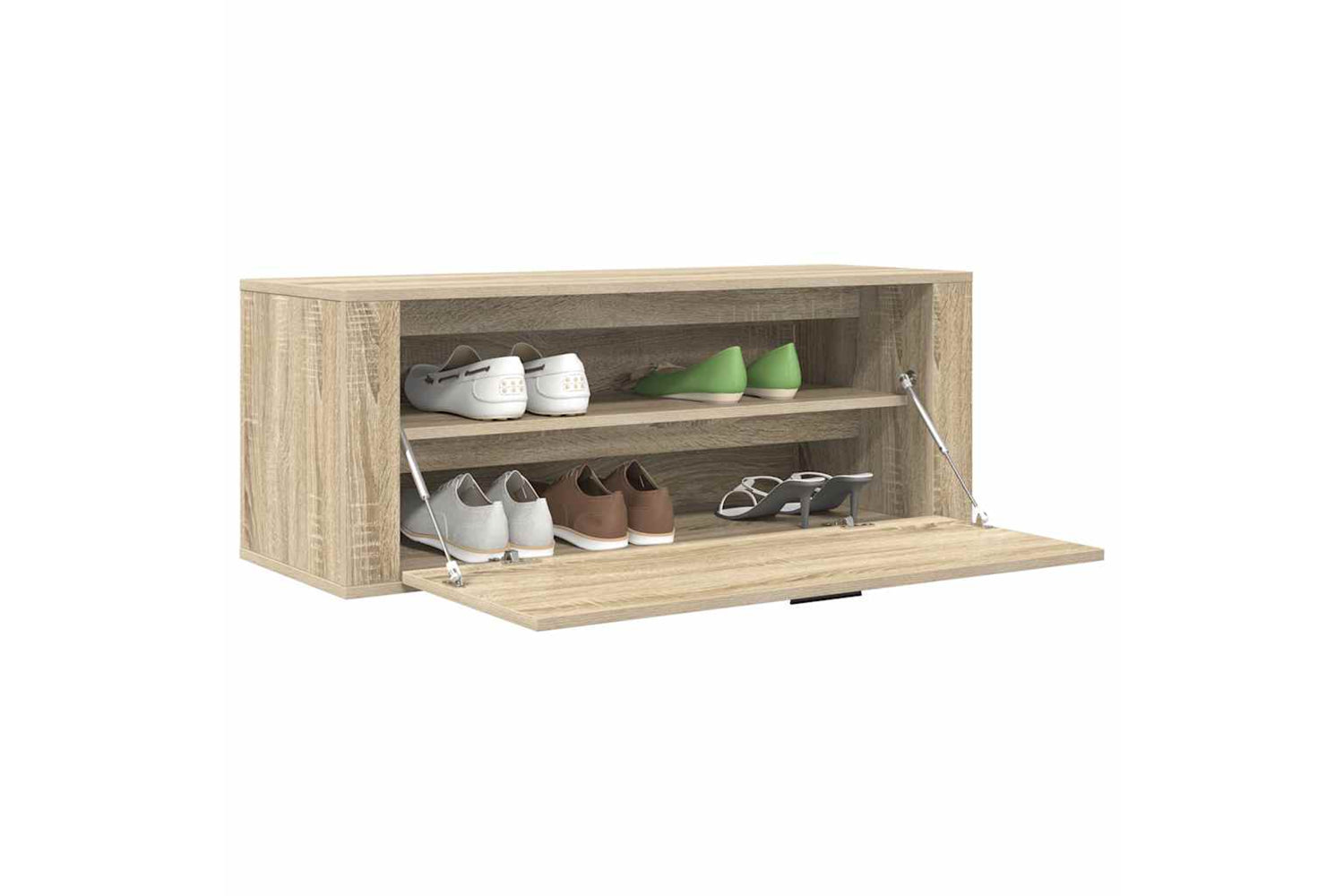 vidaXL 821023 Wall Shoe Cabinet Sonoma Oak 100x35x38cm Engineered Wood-3