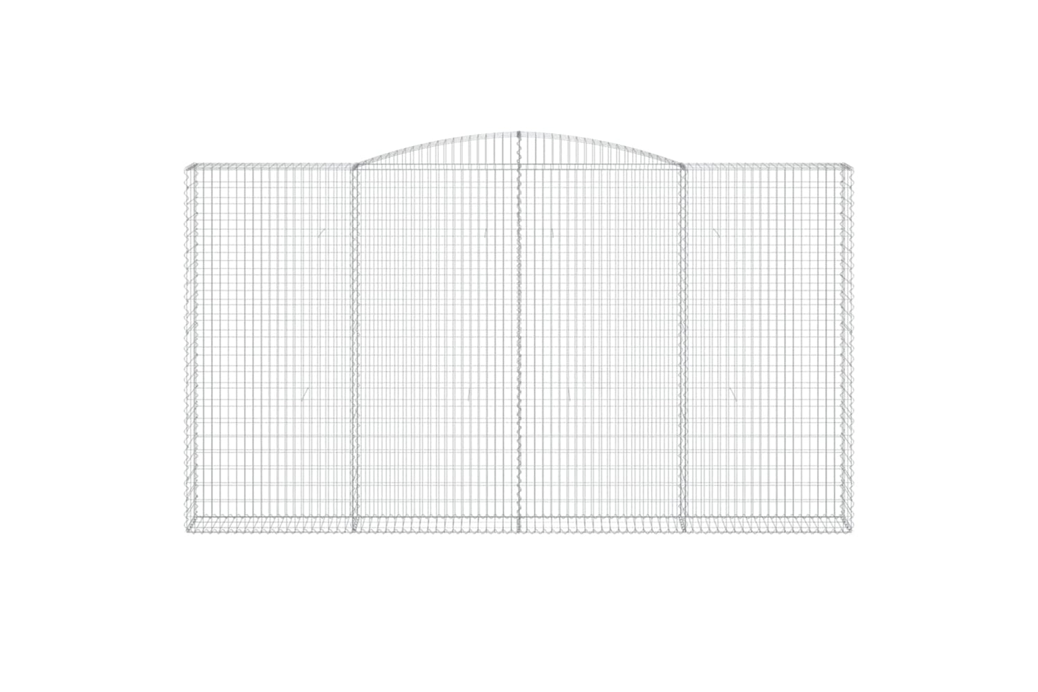 vidaXL 3146944 Arched Gabion Baskets 2 Pcs 400x30x220/240cm Galvanised Iron-3