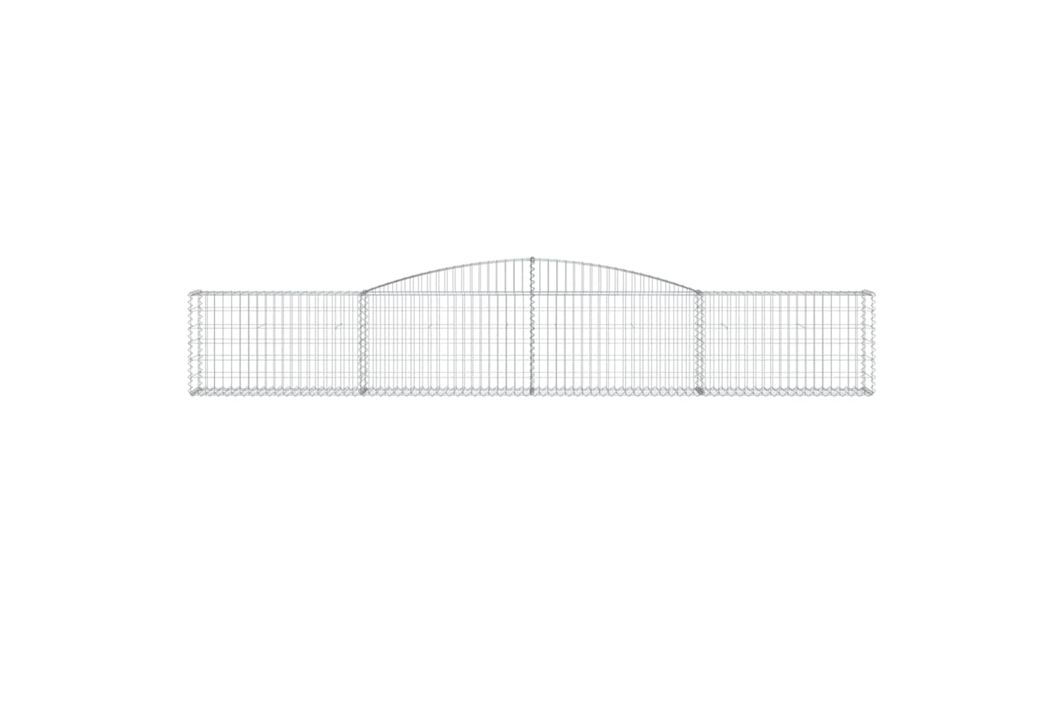 vidaXL 3146844 Arched Gabion Baskets 6 Pcs 400x30x60/80cm Galvanised Iron-3