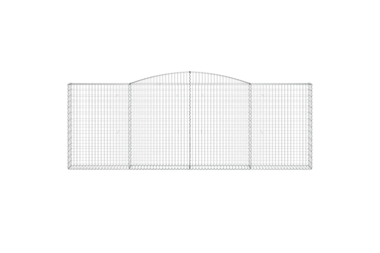 vidaXL 3146894 Arched Gabion Baskets 4 Pcs 400x30x140/160cm Galvanised Iron-3