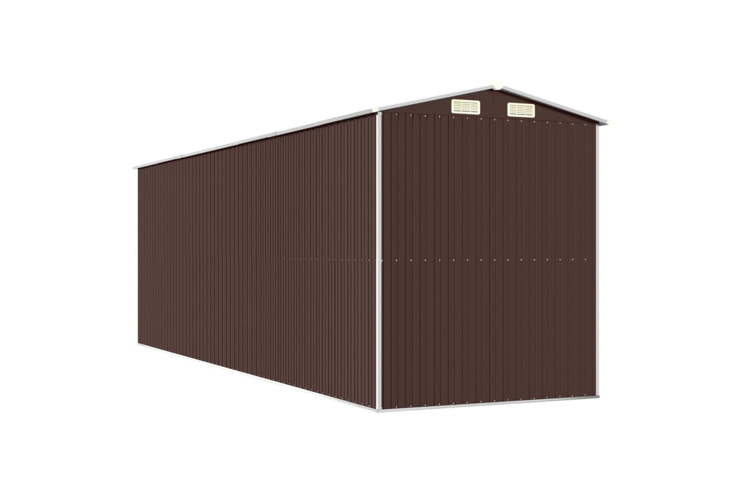 vidaXL 3147465 Garden Shed Dark Brown 192x606x223cm Galvanised Steel-5