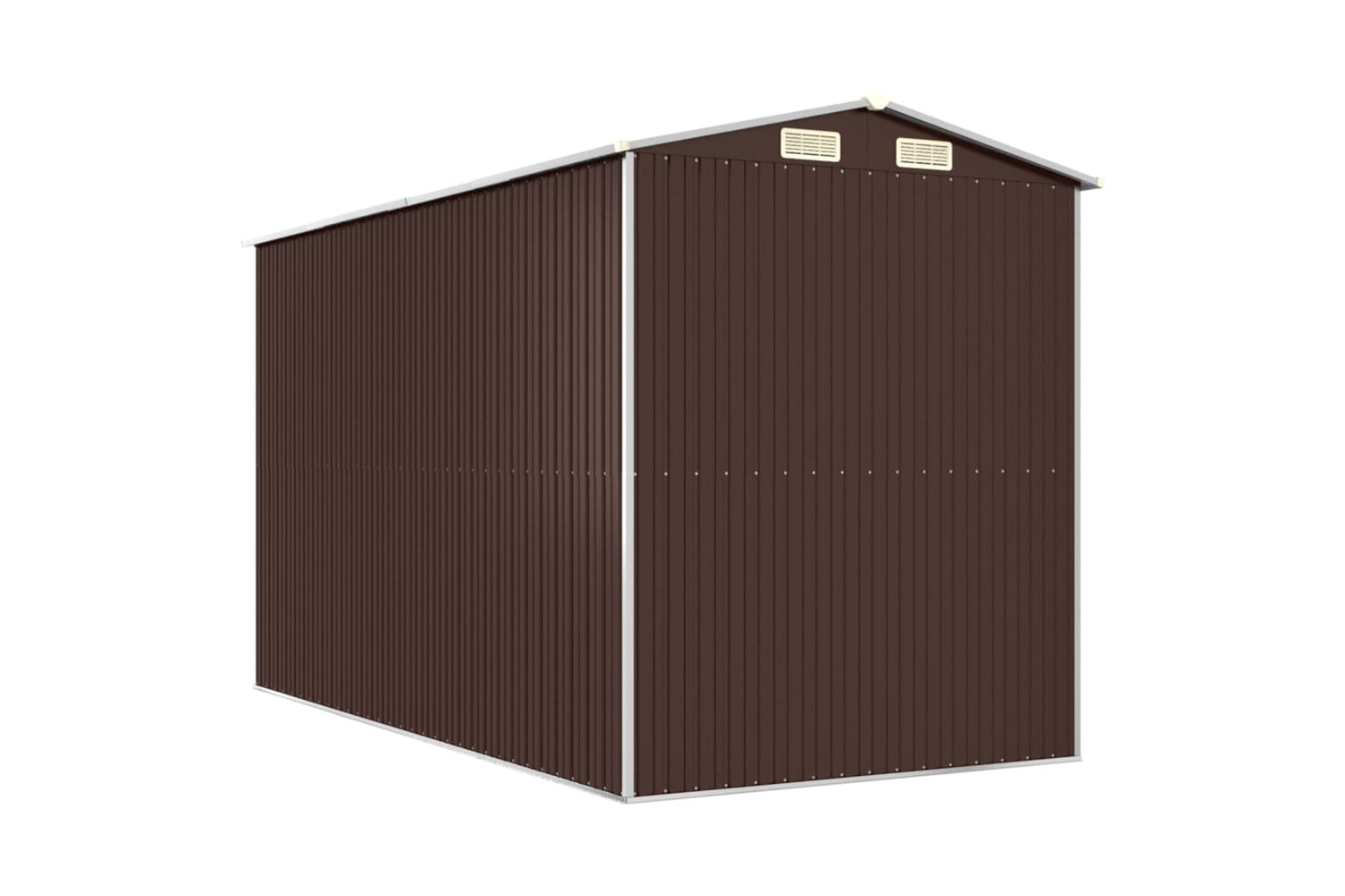vidaXL 3147462 Garden Shed Dark Brown 192x357x223cm Galvanised Steel-5