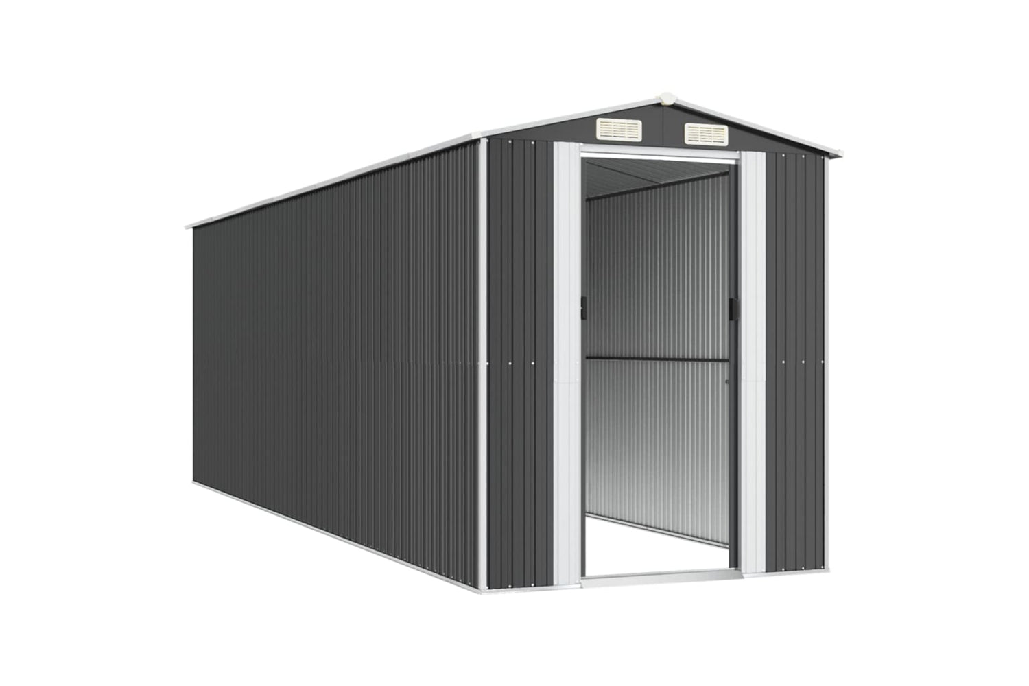 vidaXL 3147454 Garden Shed Anthracite 192x606x223cm Galvanised Steel-3