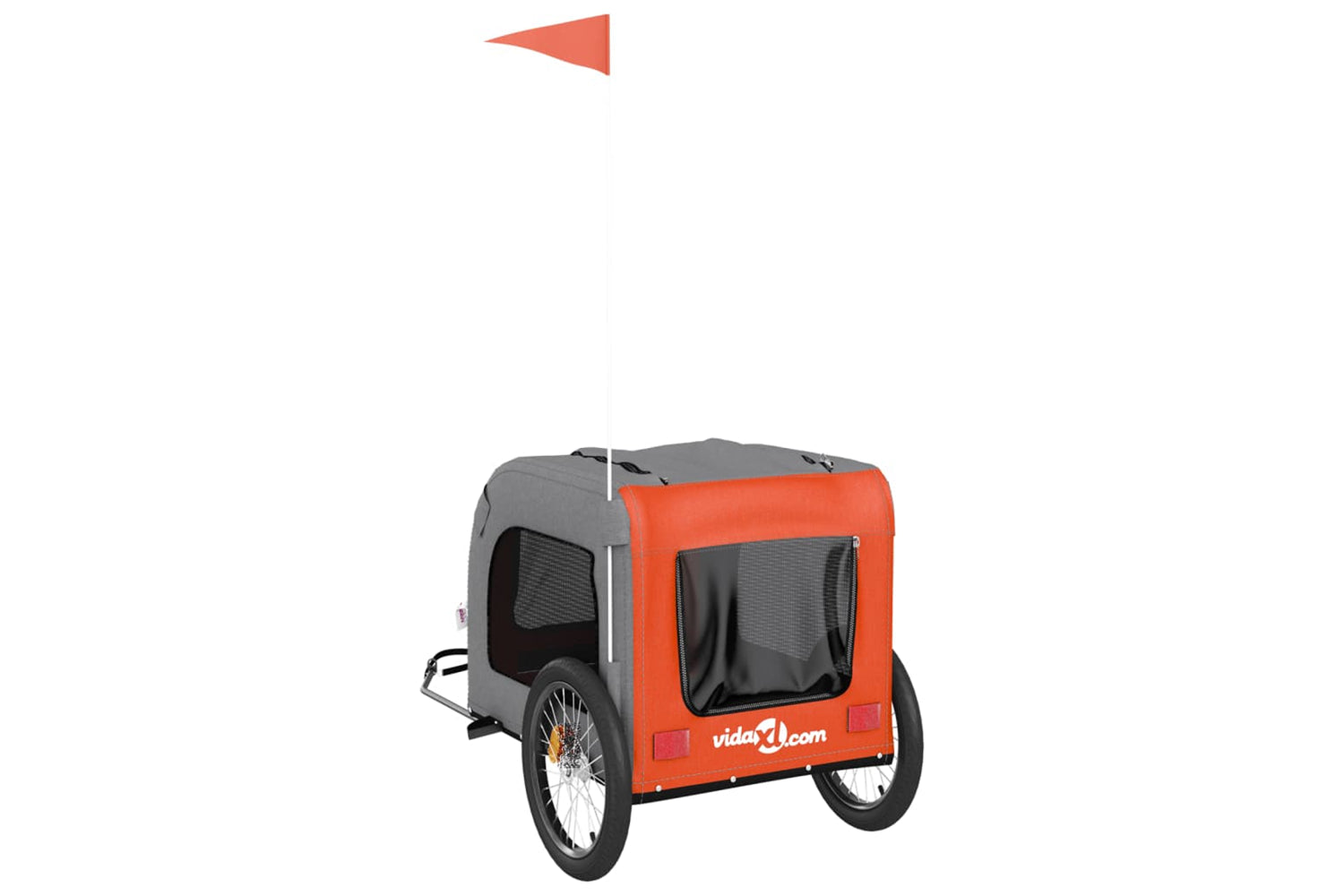 Vidaxl 93837 Pet Bike Trailer Orange And Grey Oxford Fabric&iron-7