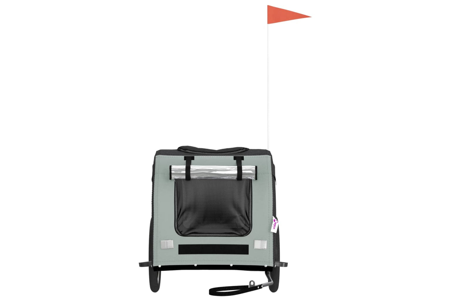 Vidaxl 93839 Pet Bike Trailer Grey And Black Oxford Fabric&iron-3