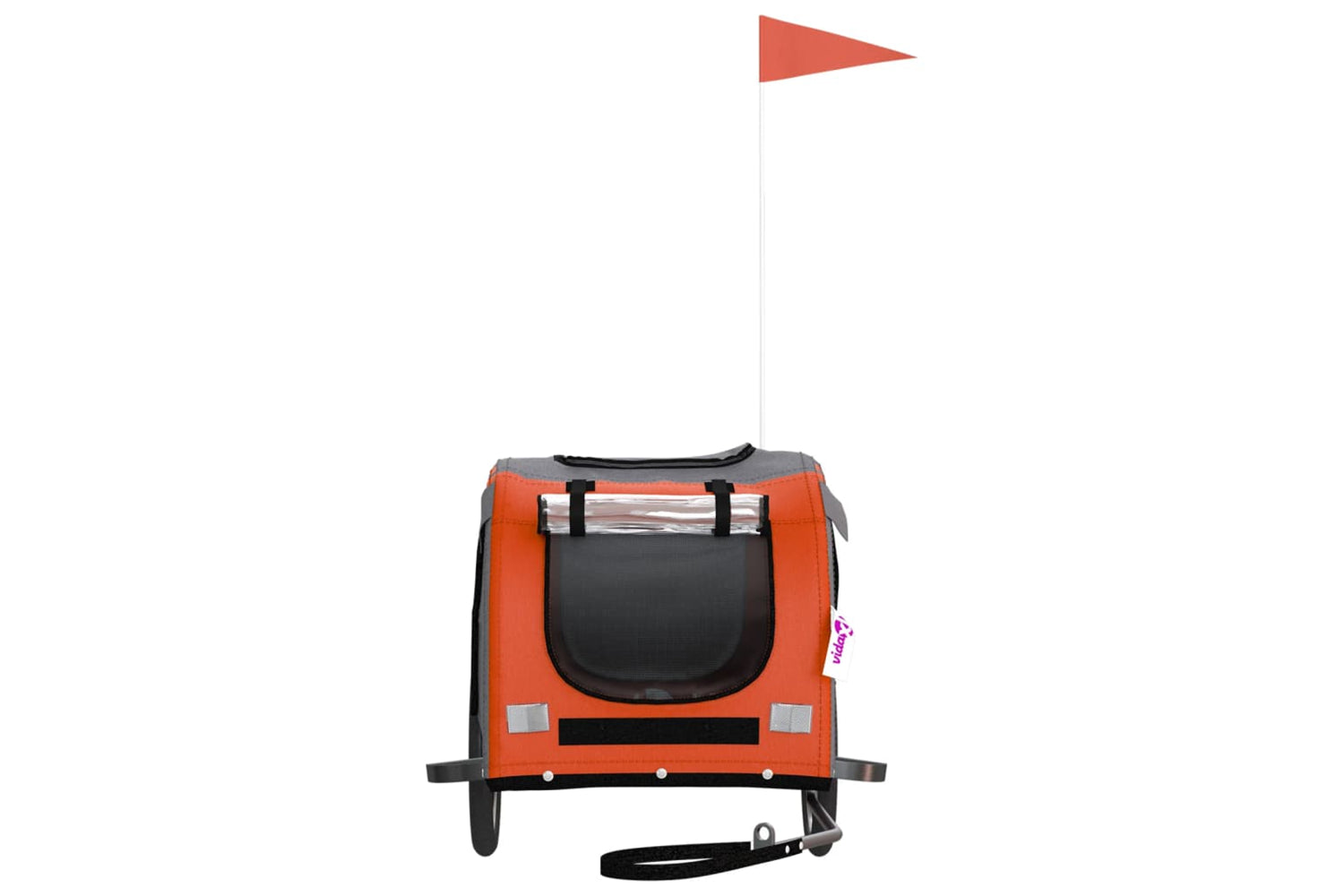 Vidaxl 93879 Pet Bike Trailer Orange And Black Oxford Fabric&iron-3