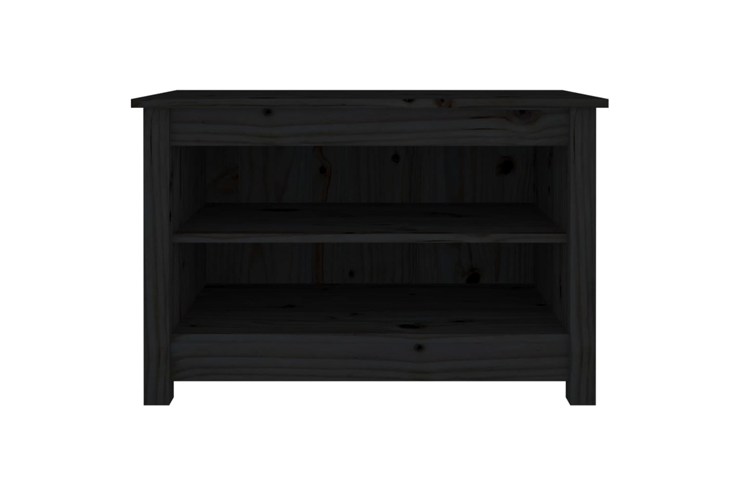 vidaXL 813773 Shoe Bench Black 70x38x45.5cm Solid Wood Pine-2