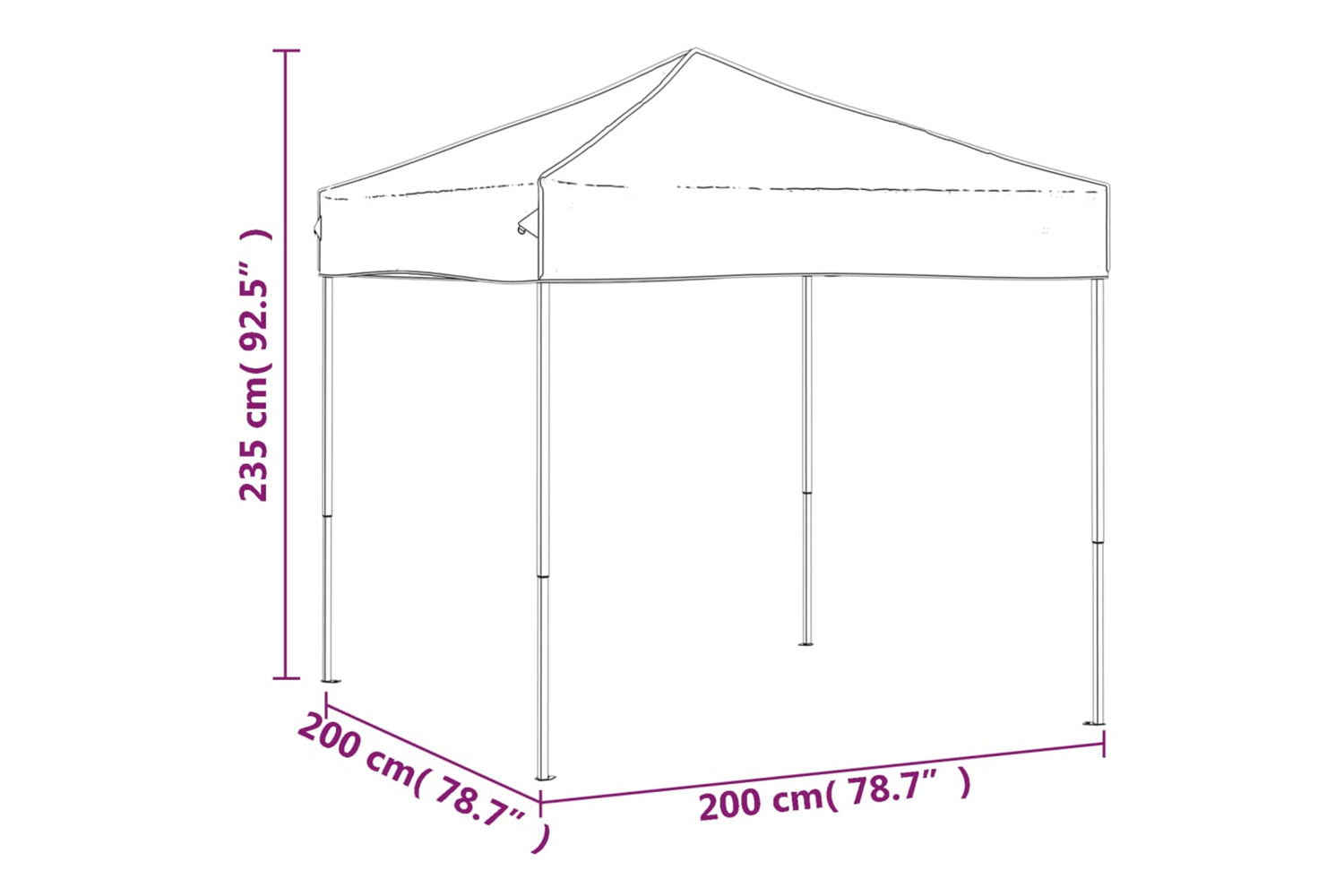 Vidaxl 93495 Folding Party Tent Anthracite 2x2 M-7
