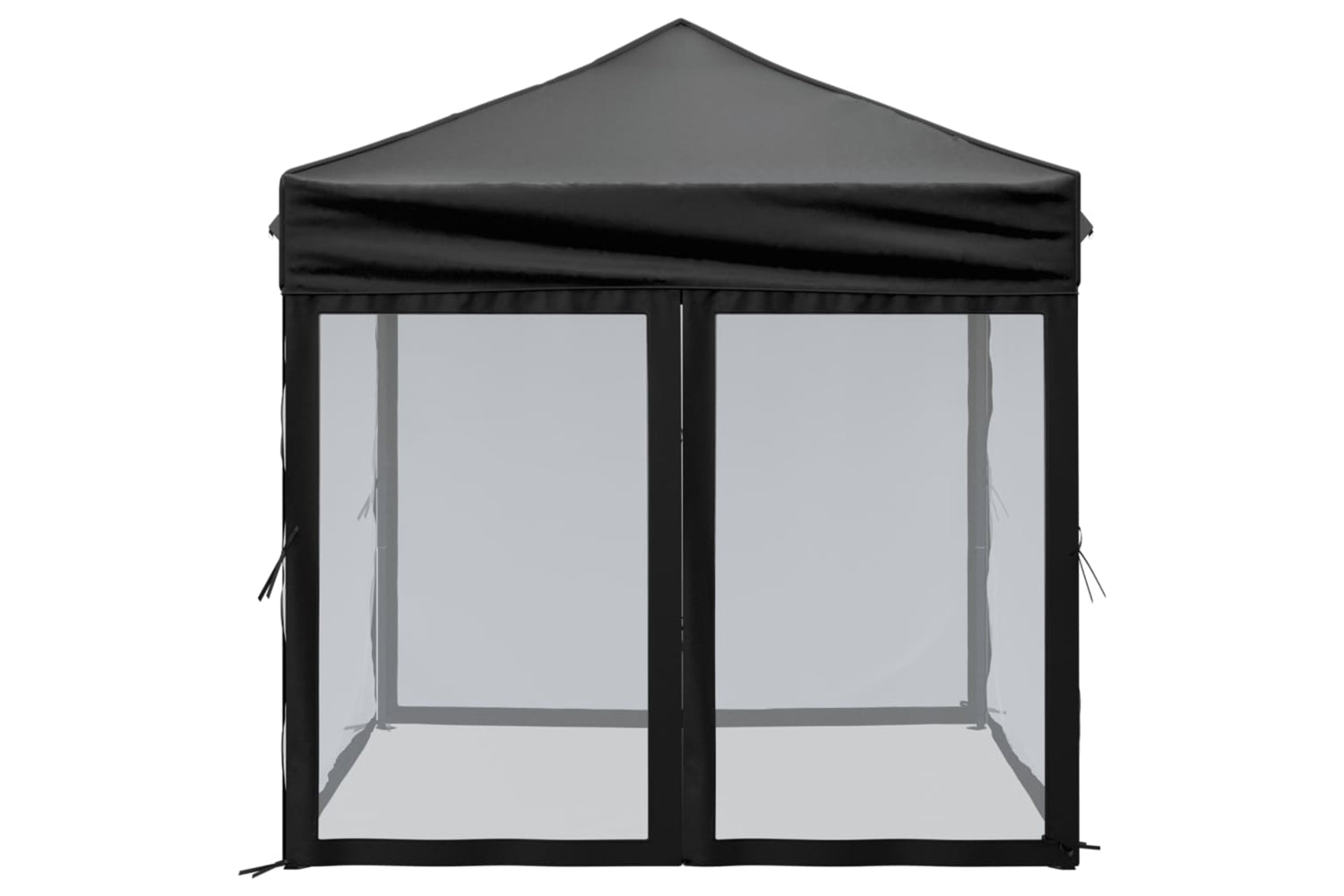 Vidaxl 93511 Folding Party Tent With Sidewalls Black 2x2 M-3