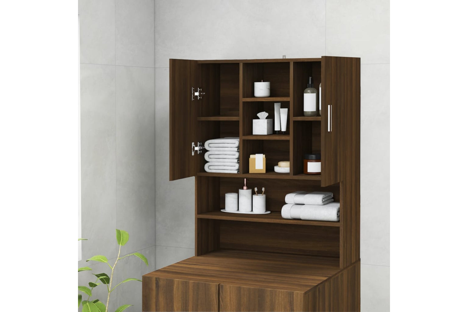 vidaXL 815947 Washing Machine Cabinet Brown Oak 70.5x25.5x90cm-2