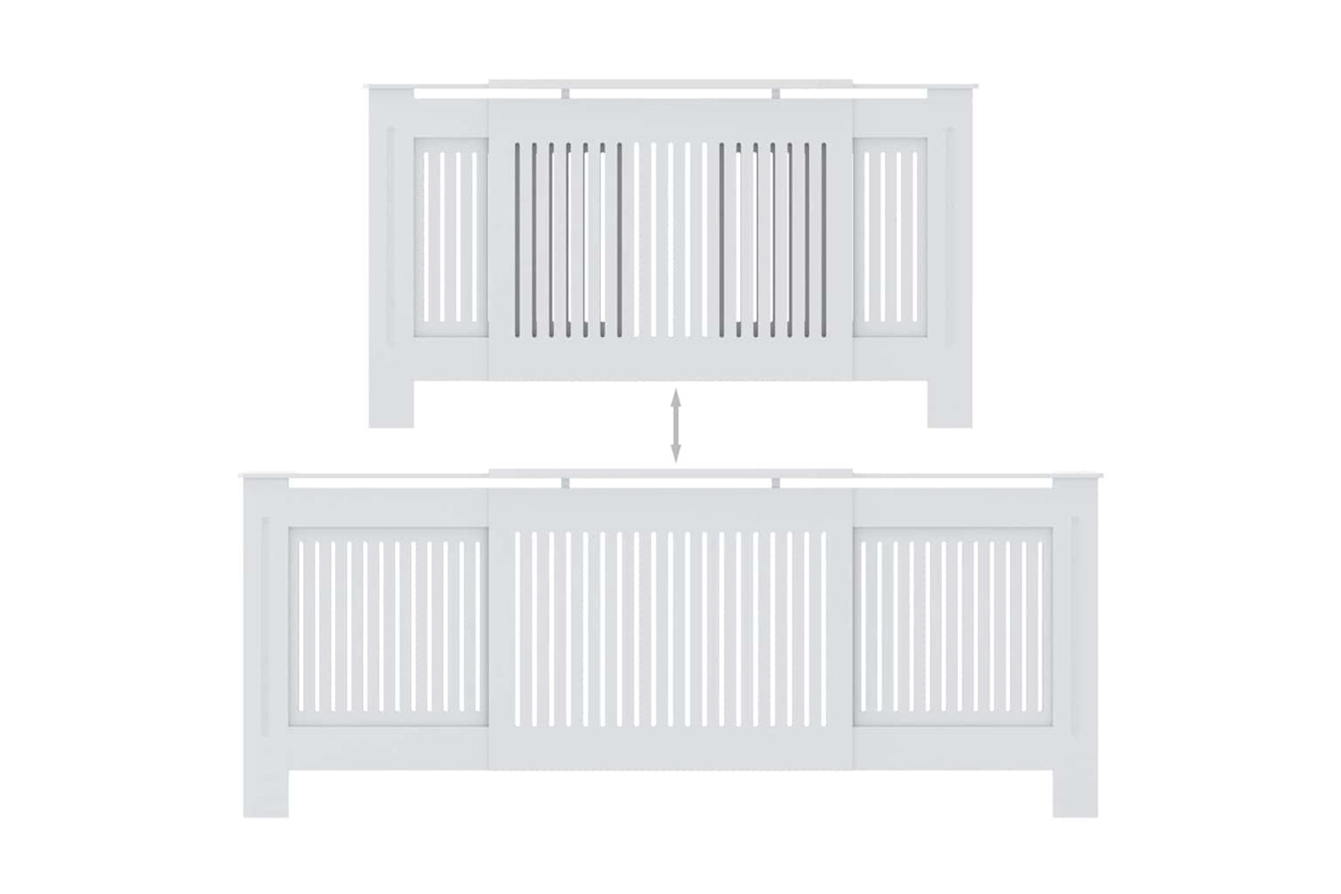 vidaXL Mdf Radiator Cover White 205cm-5