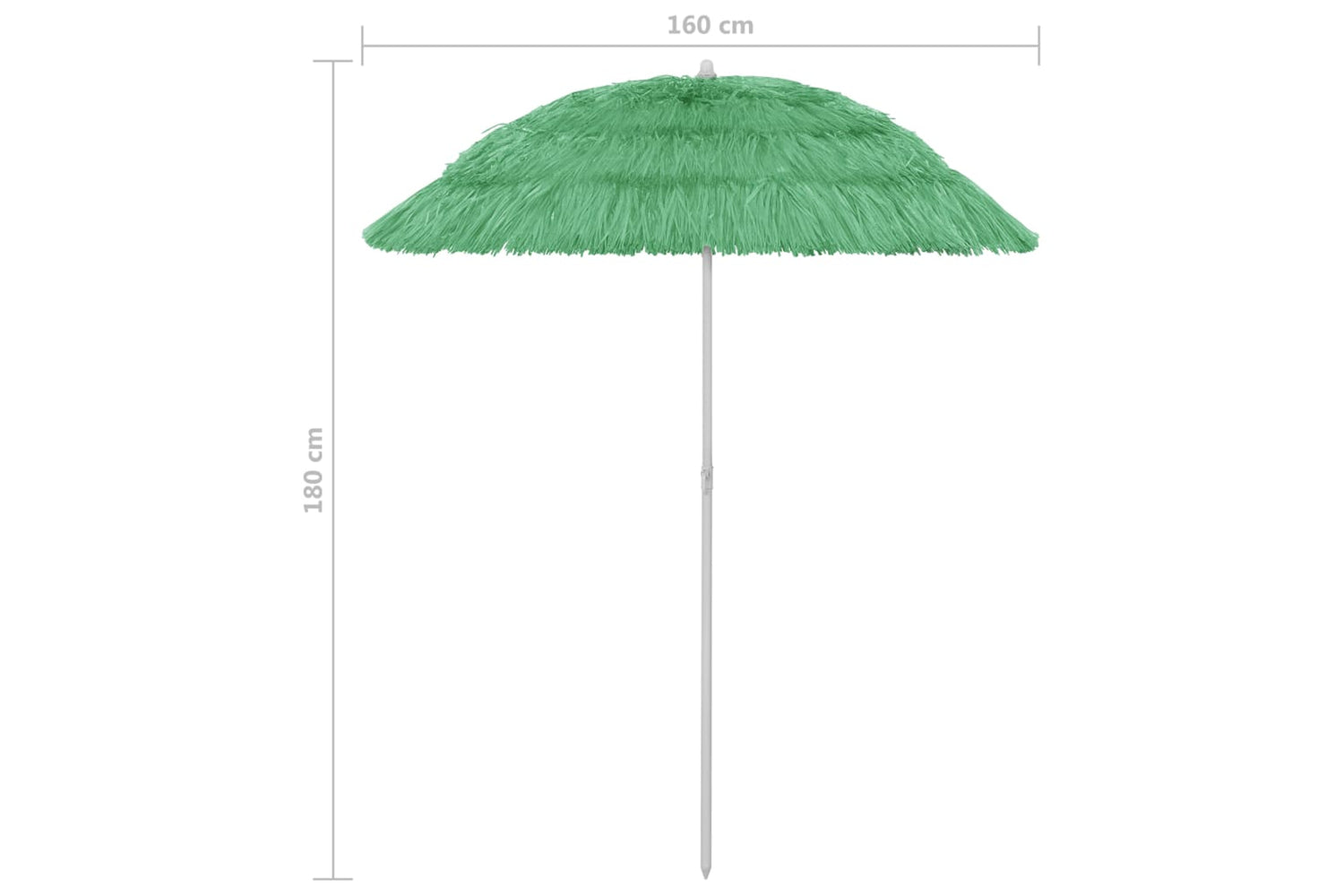 vidaXL 314697 Hawaii Beach Umbrella Green 180cm-8