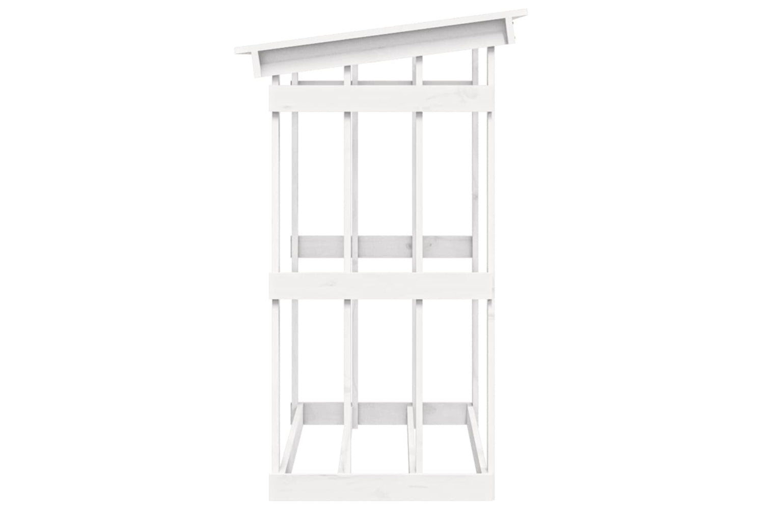 vidaXL 822428 Firewood Rack White 108x64.5x109cm Solid Wood Pine-5