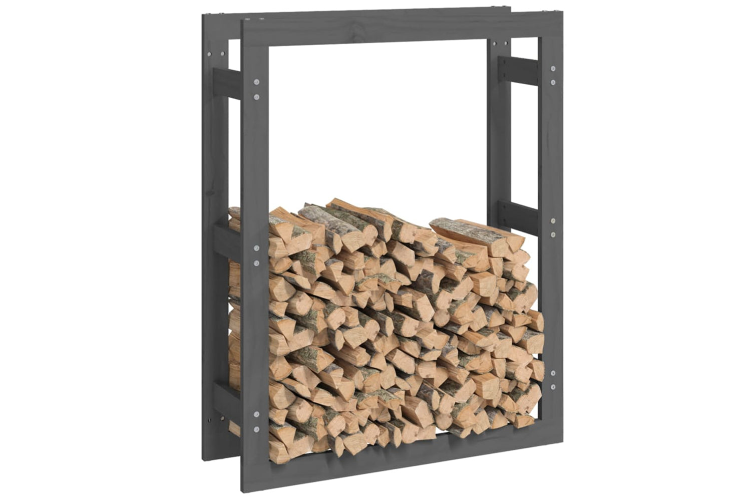vidaXL 822419 Firewood Rack Grey 80x25x100cm Solid Wood Pine-3