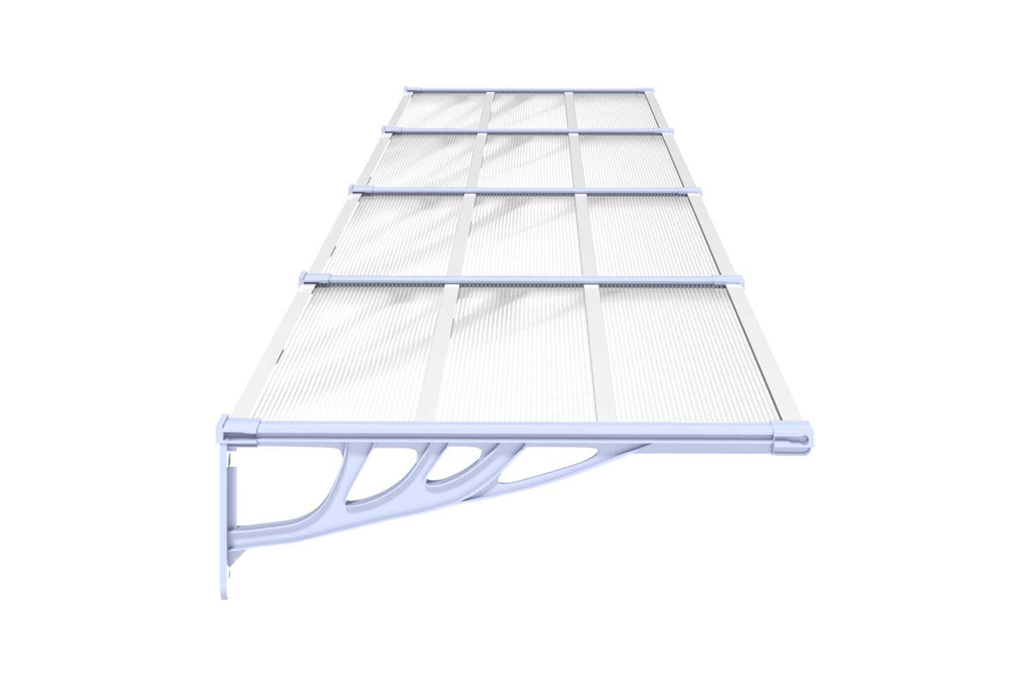 Vidaxl Door Canopy Grey And Transparent 396x90 Cm Polycarbonate-3