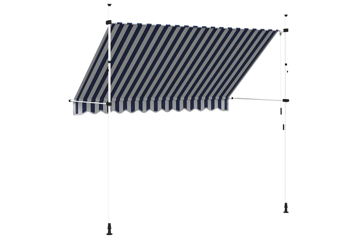 vidaXL 43222 Manual Retractable Awning 300cm Blue And White Stripes-4