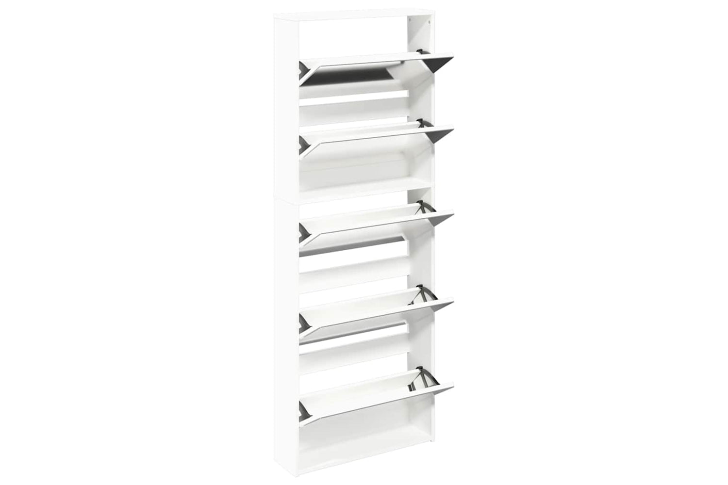 vidaXL 273938 Shoe Cabinet 5-layer Mirror White 63x17x169.5cm-2