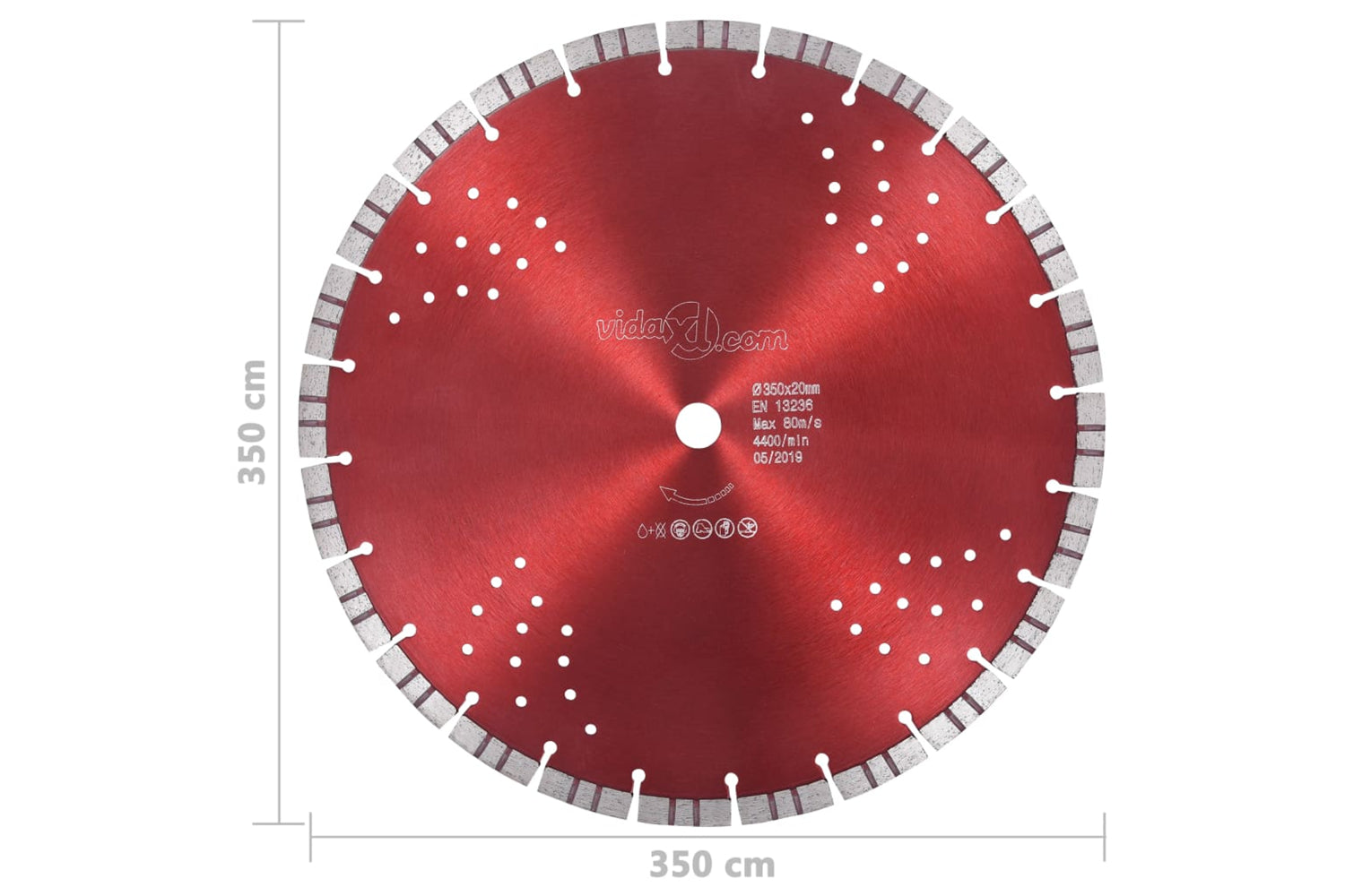 vidaXL 143234 Diamond Cutting Disc With Turbo And Holes Steel 350mm-4