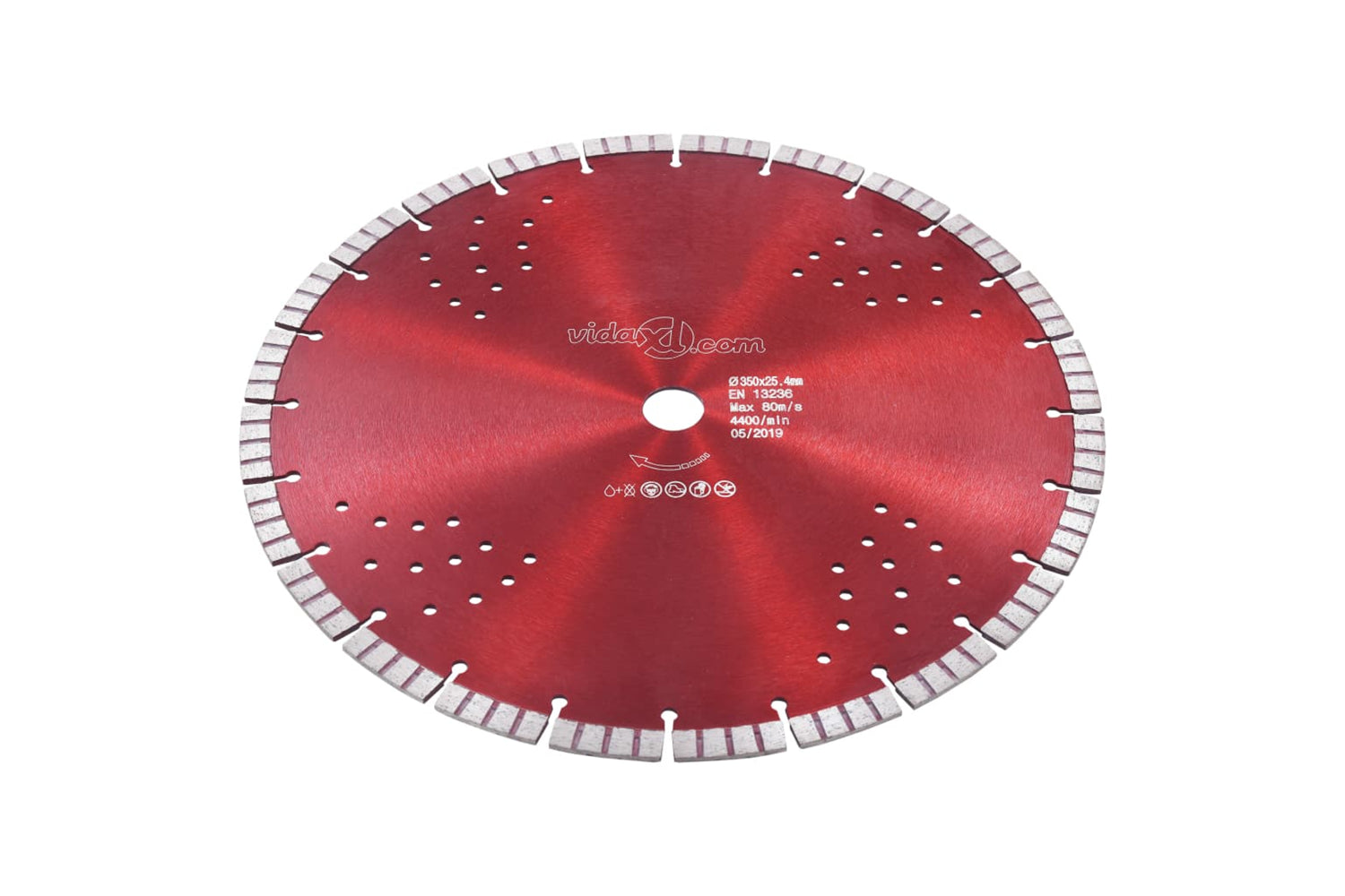 vidaXL 143236 Diamond Cutting Disc With Turbo And Holes Steel 350mm-2