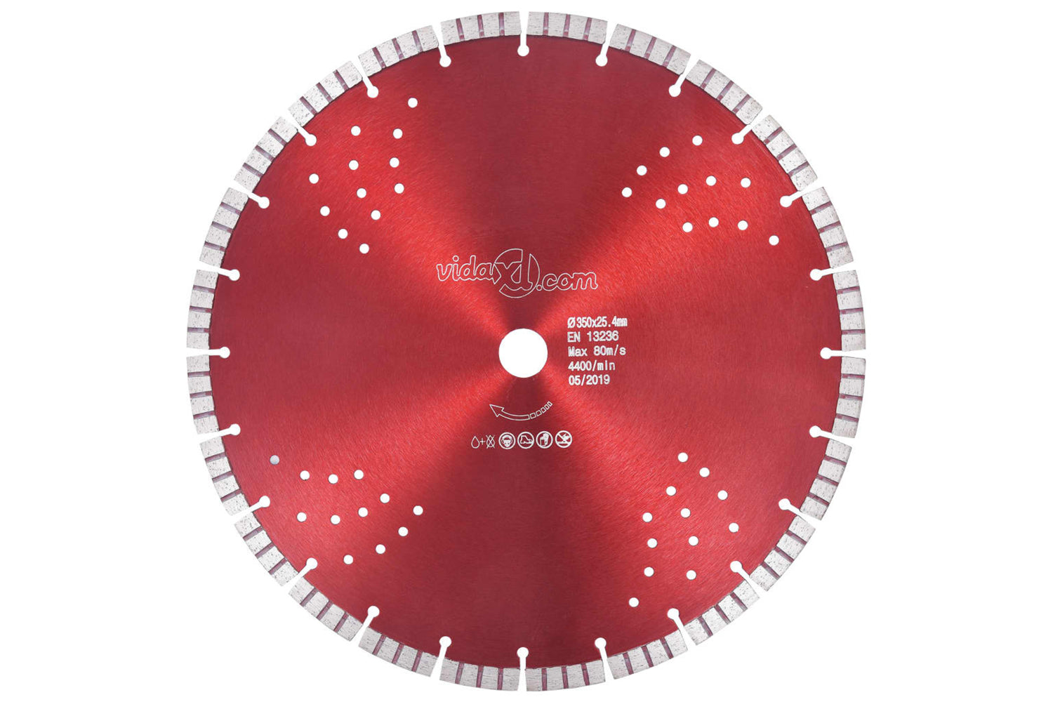vidaXL 143236 Diamond Cutting Disc With Turbo And Holes Steel 350mm