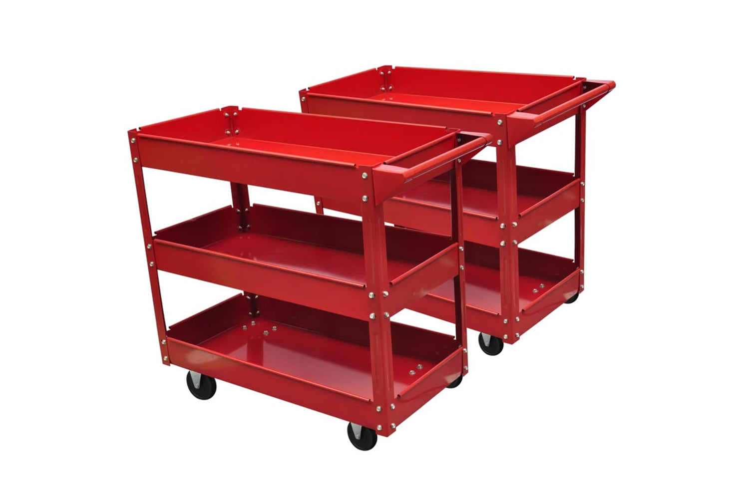 Vidaxl 140157 2 X Workshop Tool Trolley 100 Kg 3 Shelves