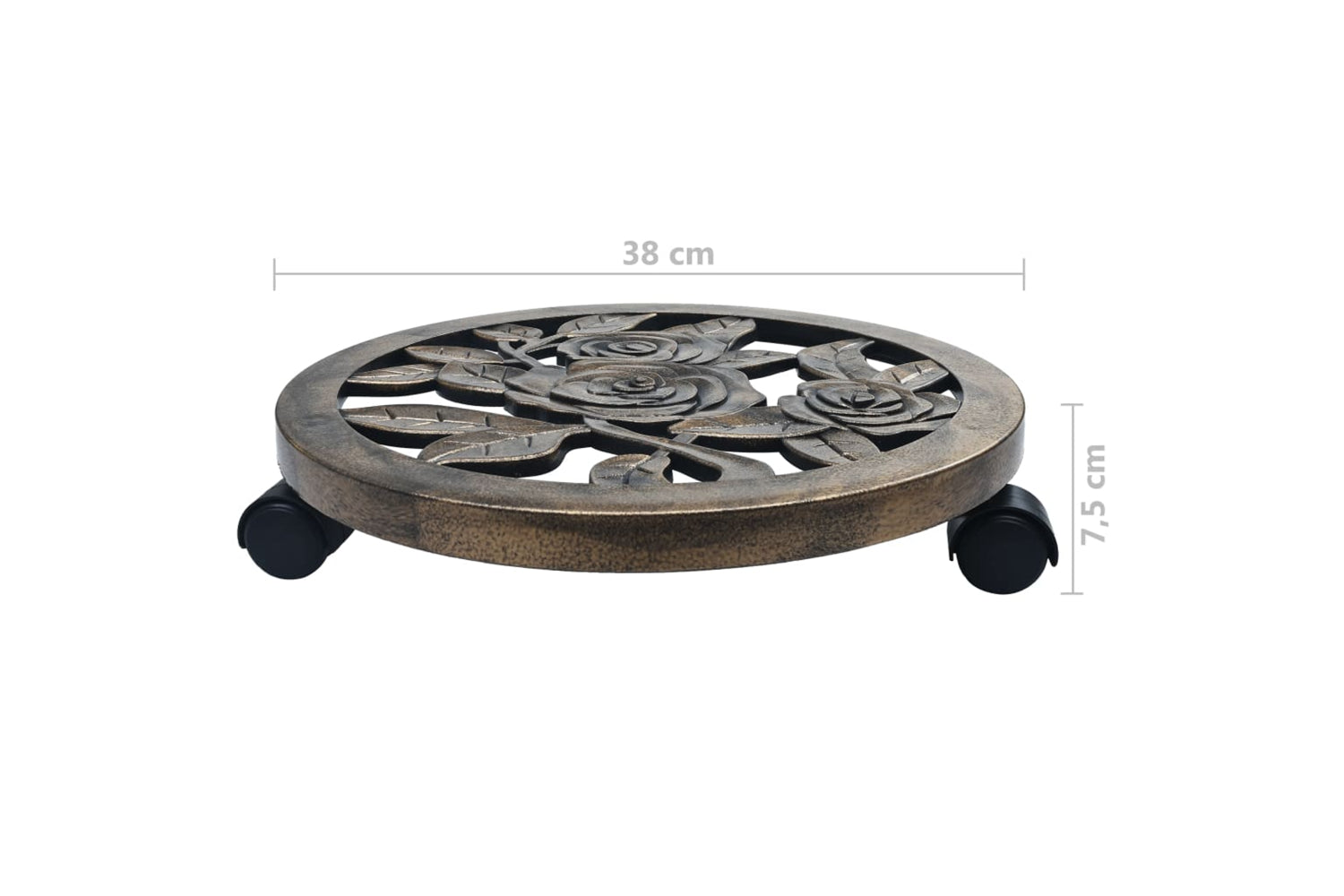 vidaXL 48229 Plant Trolleys 6 Pcs Bronze 38cm Plastic-5