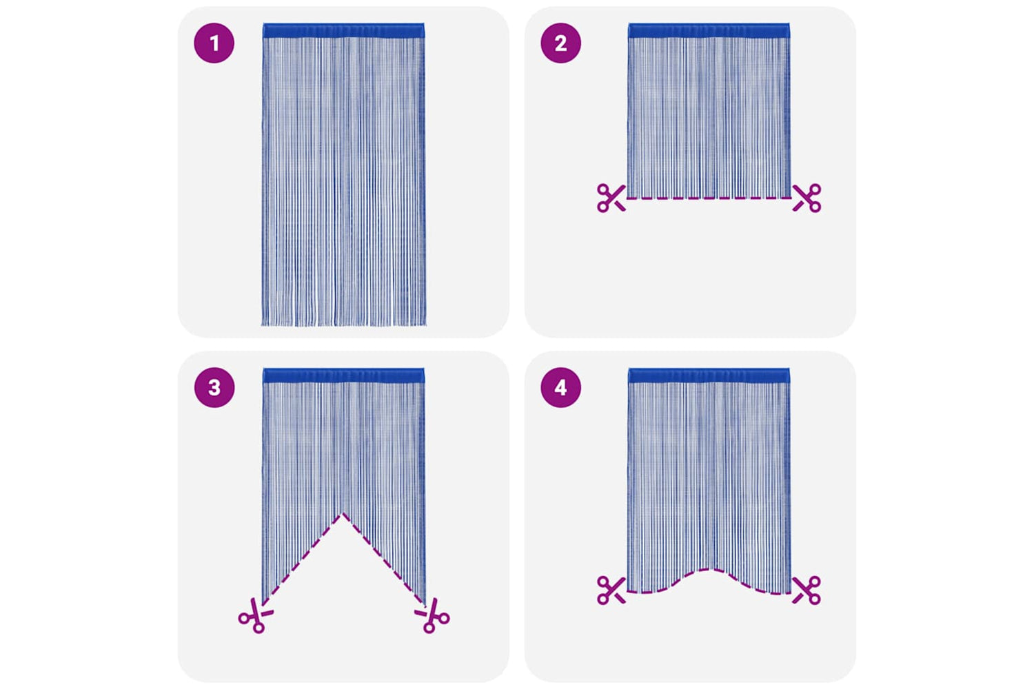 vidaXL 132407 String Curtains 2 Pcs 140x250cm Blue-6