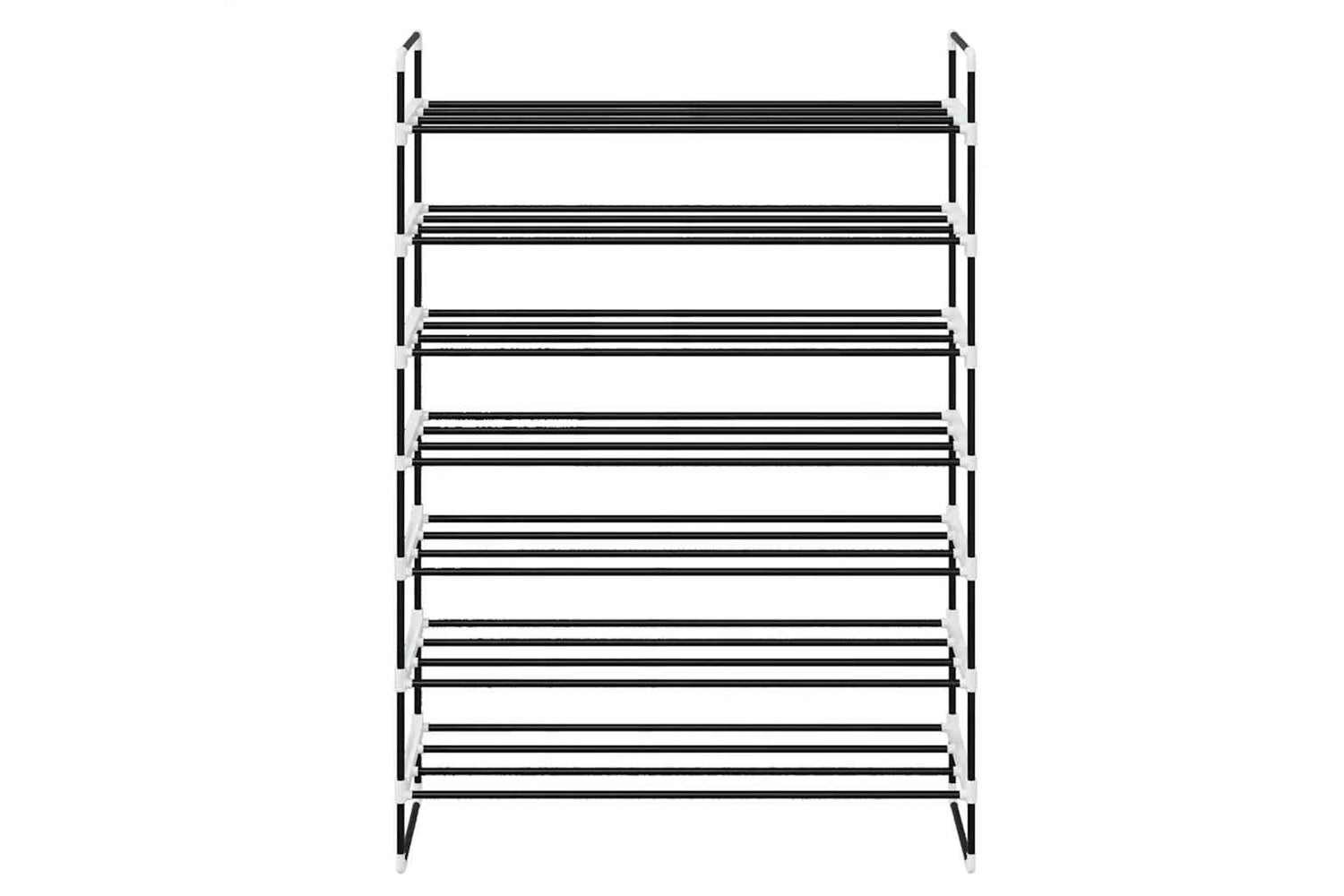 Vidaxl 245627 Shoe Rack With 7 Shelves Metal And Plastic Black-2