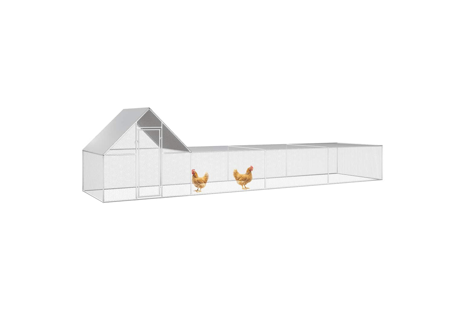 Vidaxl Chicken Coop 8x2x2 M Galvanised Steel-2