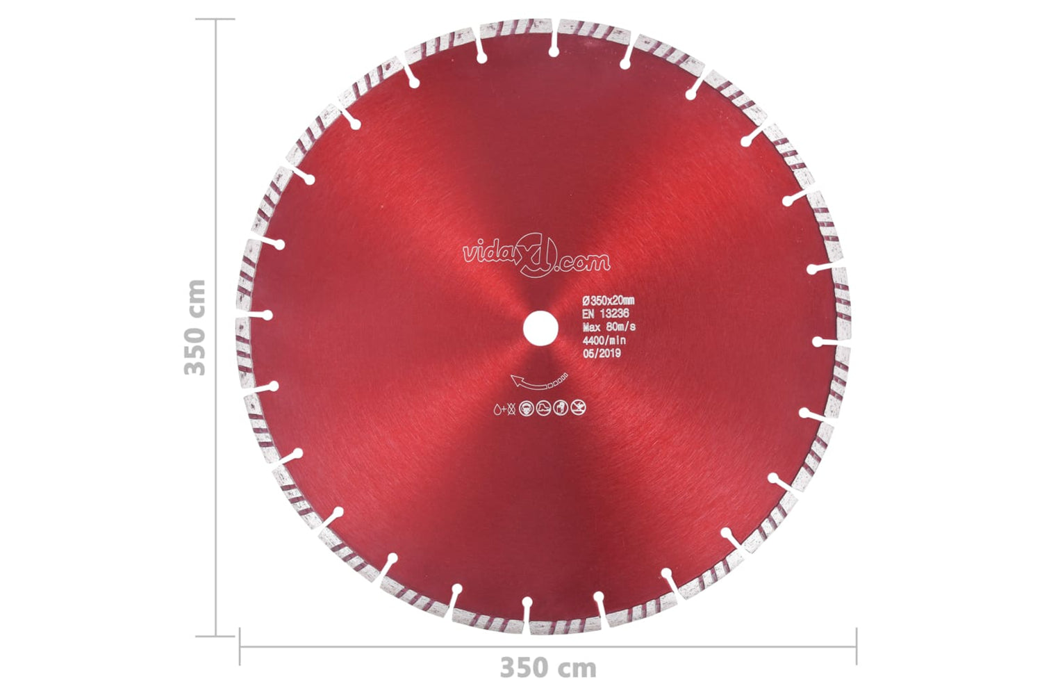 vidaXL 143226 Diamond Cutting Disc With Turbo Steel 350mm-4